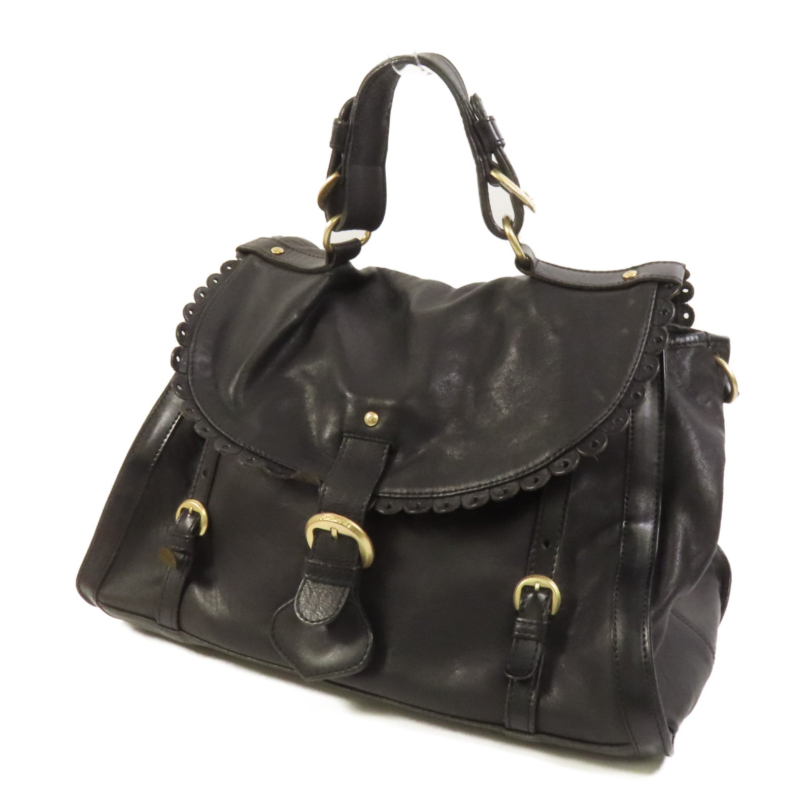 SEE BY CHLOE 羊皮皮革Poya Satchel Shoulder Bag金扣手挽肩背兩用袋