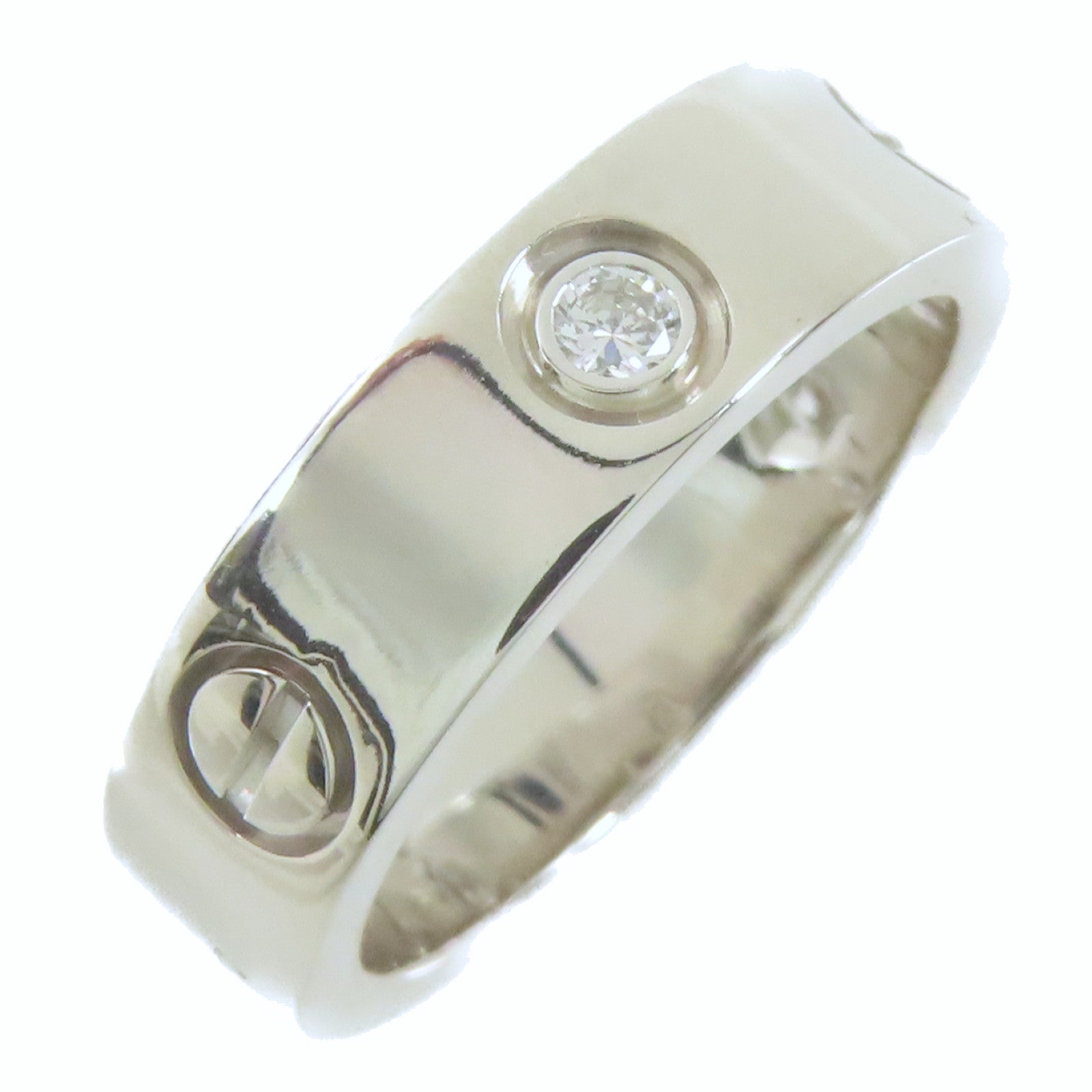 CARTIER 18K白金Love Ring 3 Diamonds鑽石戒指Cartier#54/US#6.75