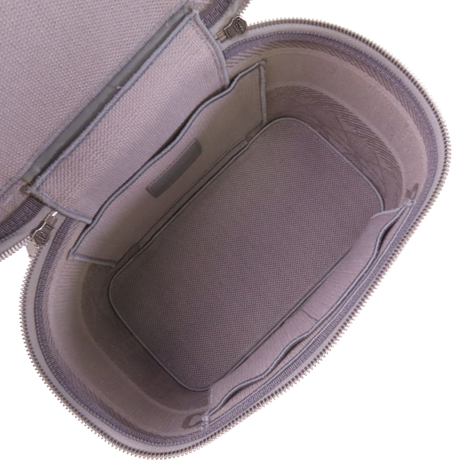 Dior 帆布Vanity Case銀扣手挽袋