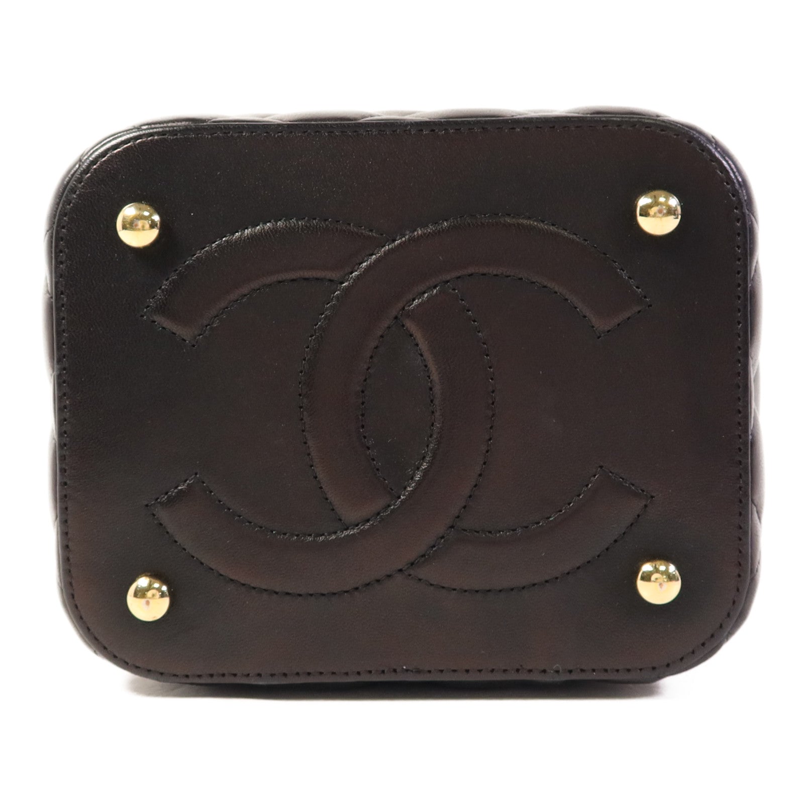 CHANEL 羊皮皮革Vanity Case金扣手挽肩背兩用袋