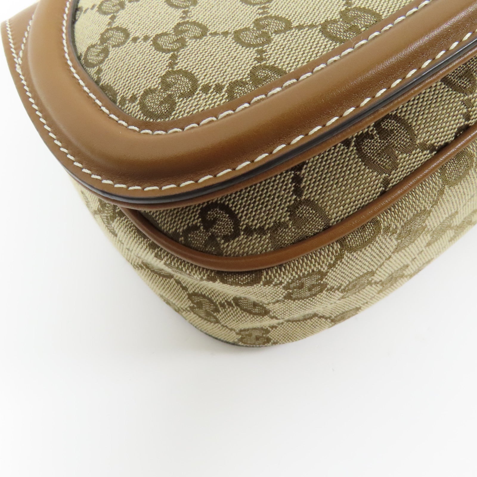 GUCCI 帆布Medium Blondie金扣手挽袋