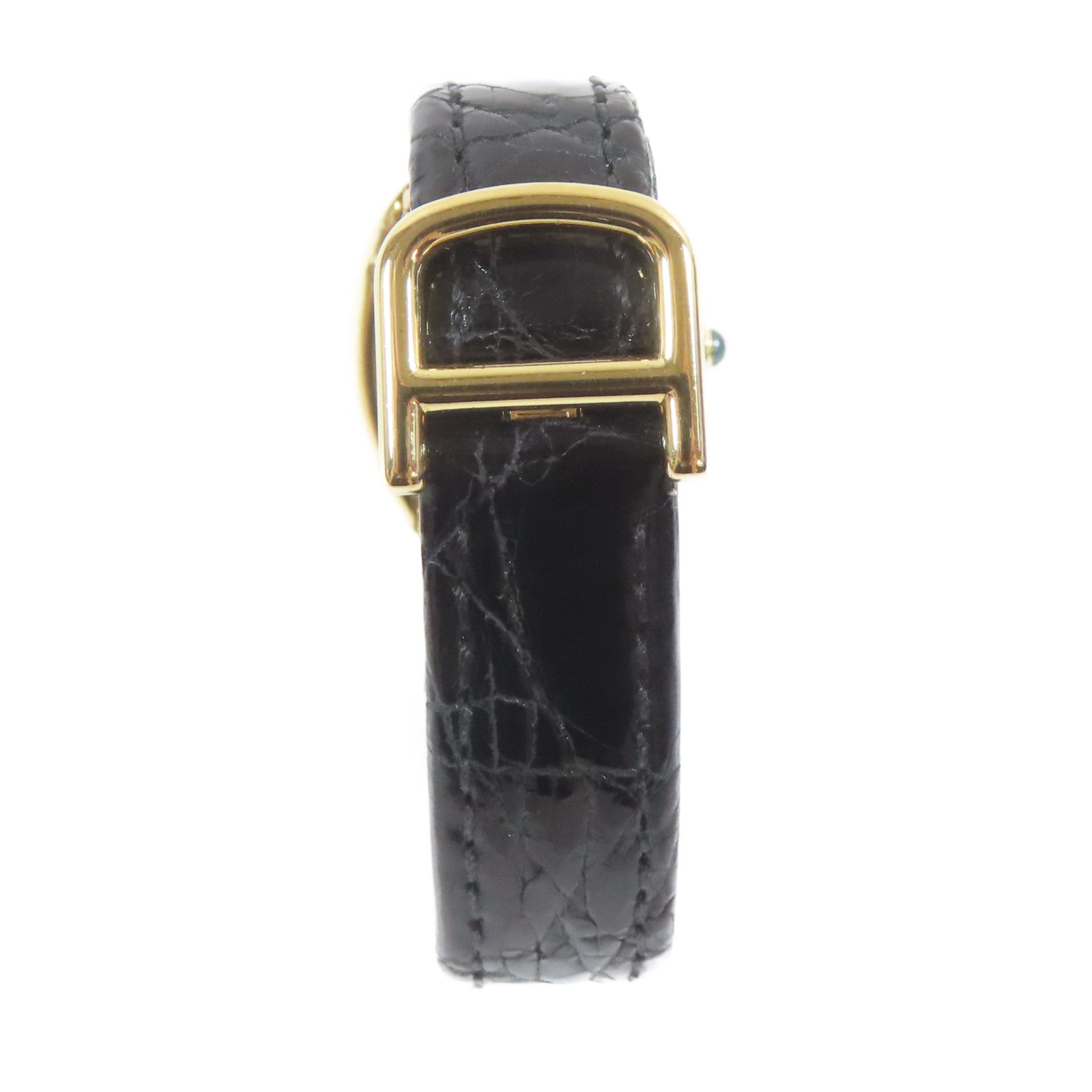 CARTIER Baignoire 18K黃金石英機芯手錶白色