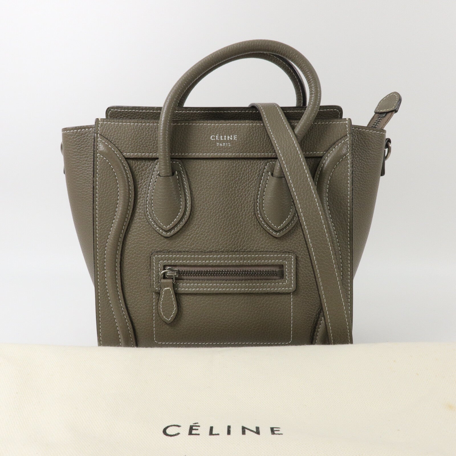 CELINE 牛皮皮革Nano Luggage手挽肩背兩用袋