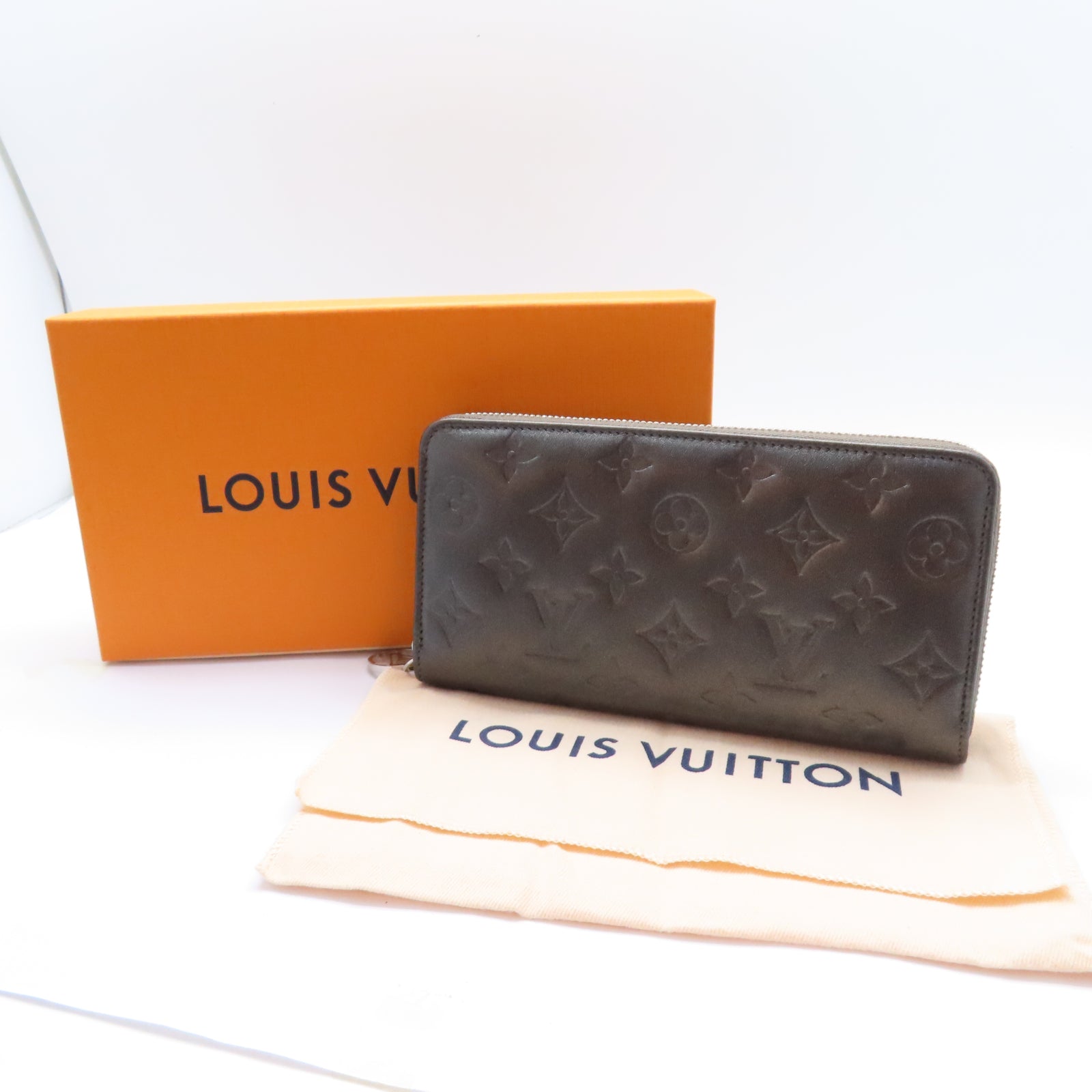 LOUIS VUITTON Monogram Long Wallet銀扣長錢包灰色