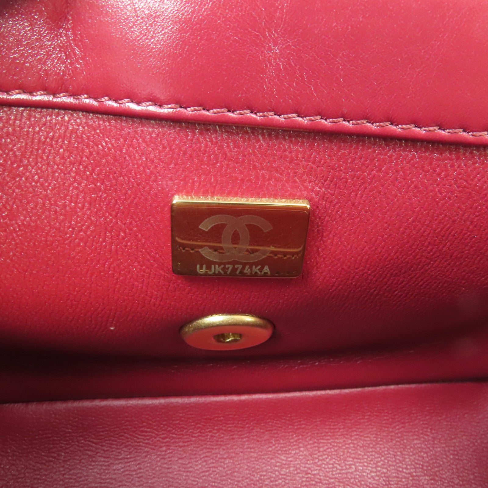CHANEL 【激減優惠】菱格牛皮皮革Chain Shoulder Bag金扣鏈帶肩背袋紅色