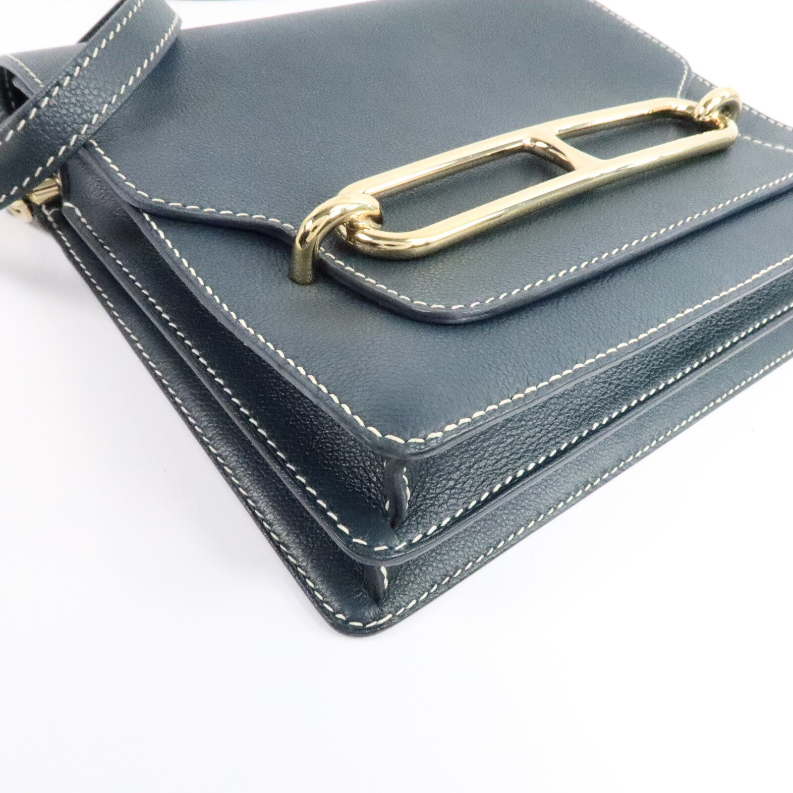 HERMES Evercolor皮革Roulis 23肩背袋Vert Cypres