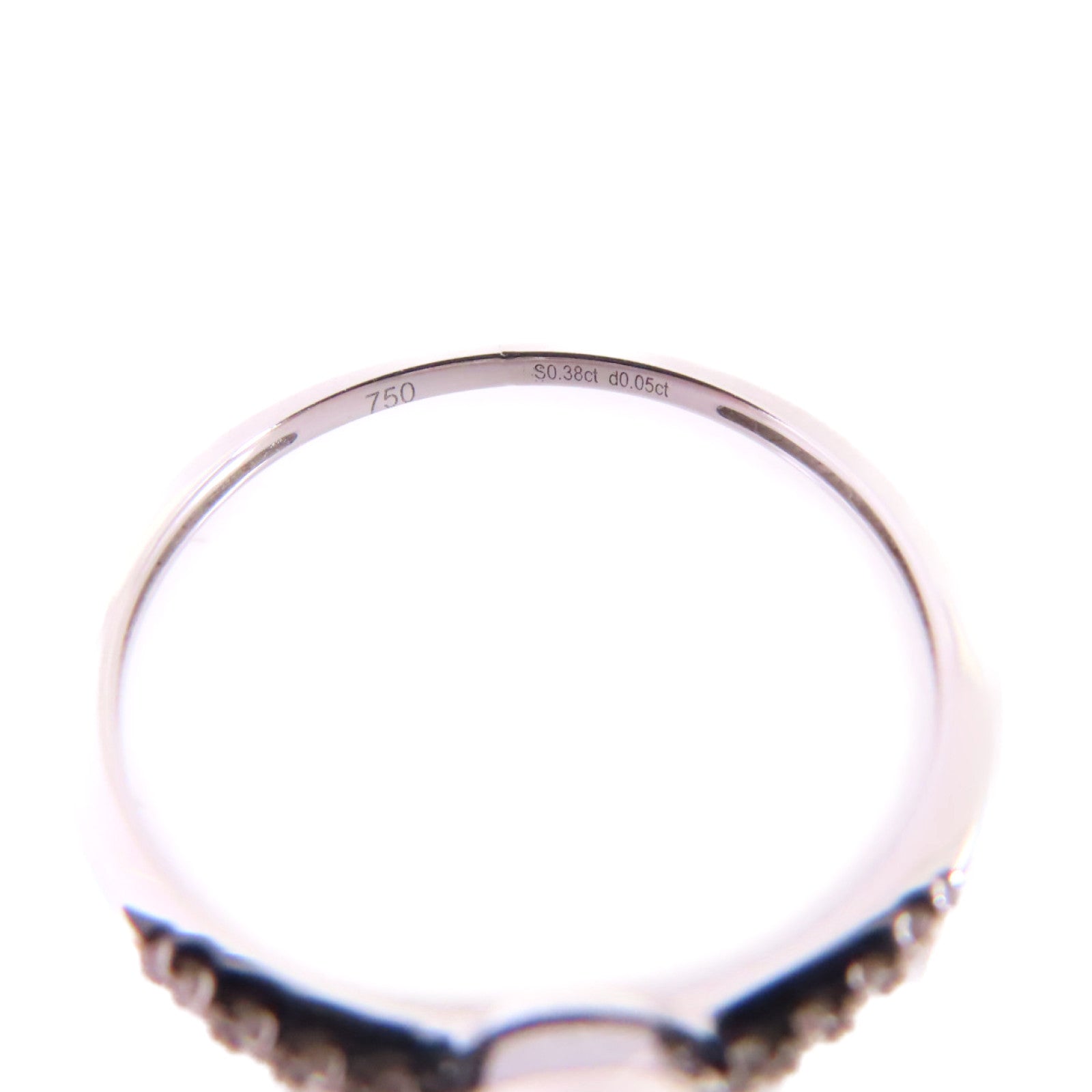 JEWELRY 18K白金/0.38ct藍寶石/0.05ct鑽石Sapphire Diamond Ring戒指US#5.25