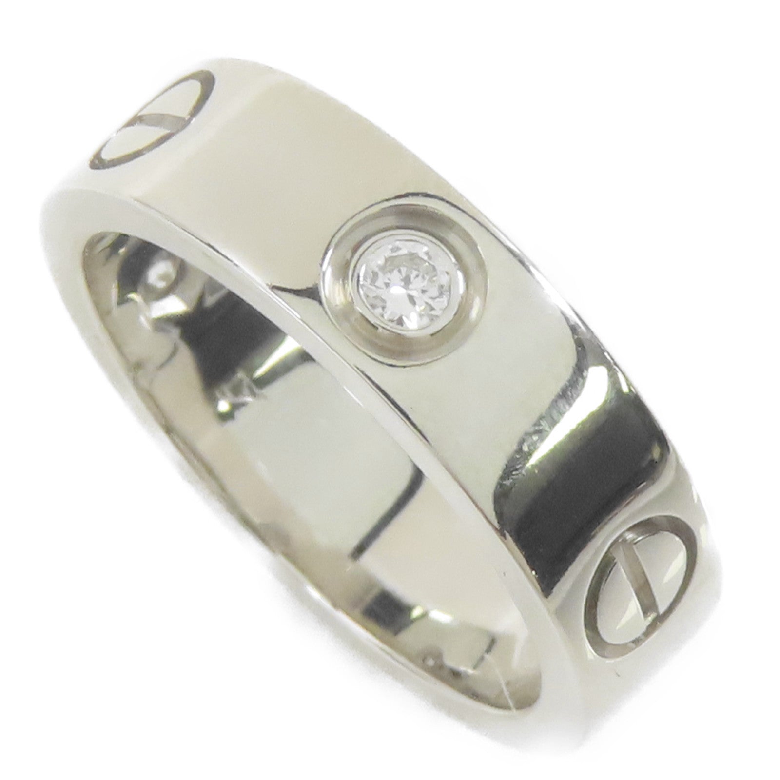 CARTIER 18K白金Love Ring 3 Diamonds鑽石戒指Cartier#54/US#6.75