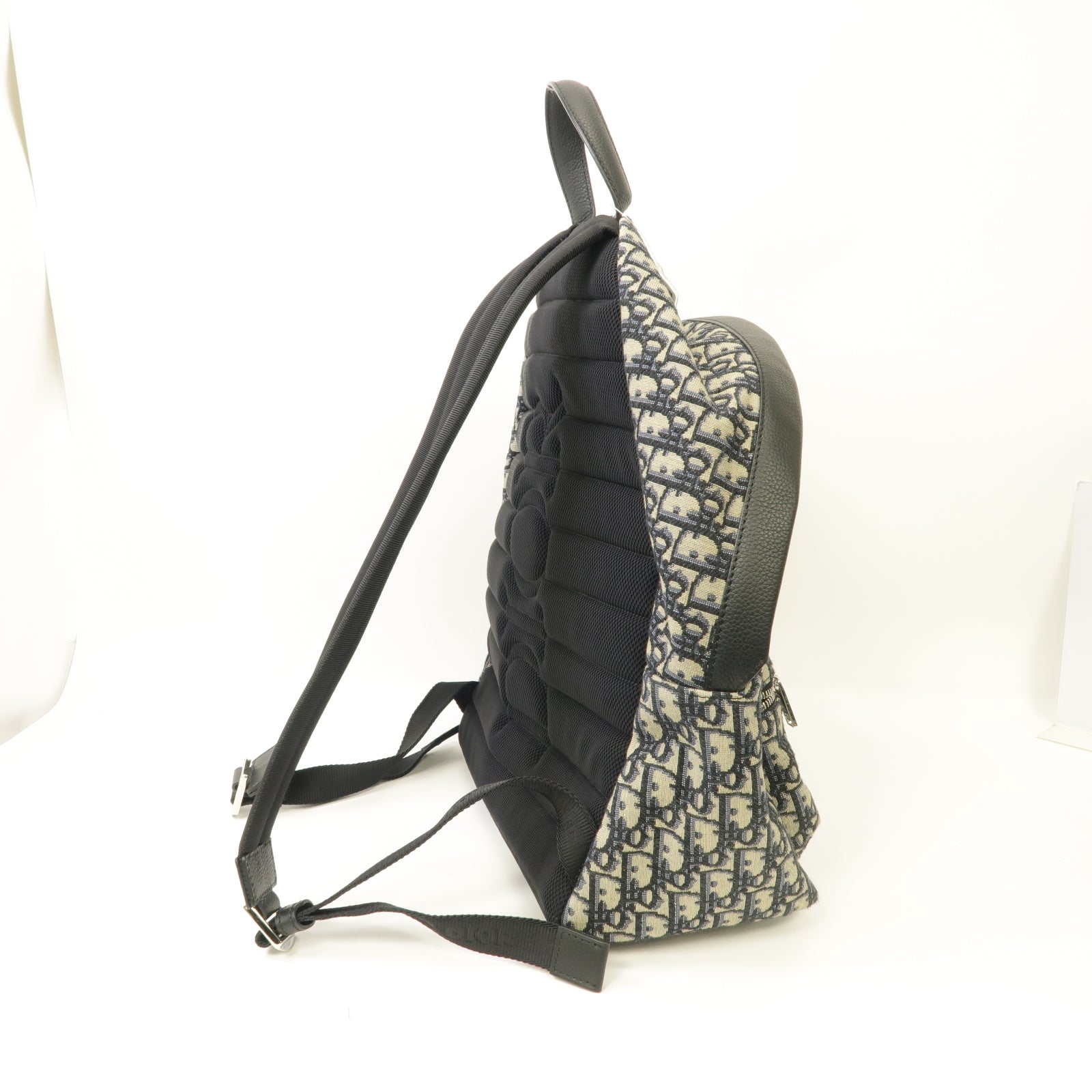 Dior 帆布Rider Backpack銀扣背包藍色