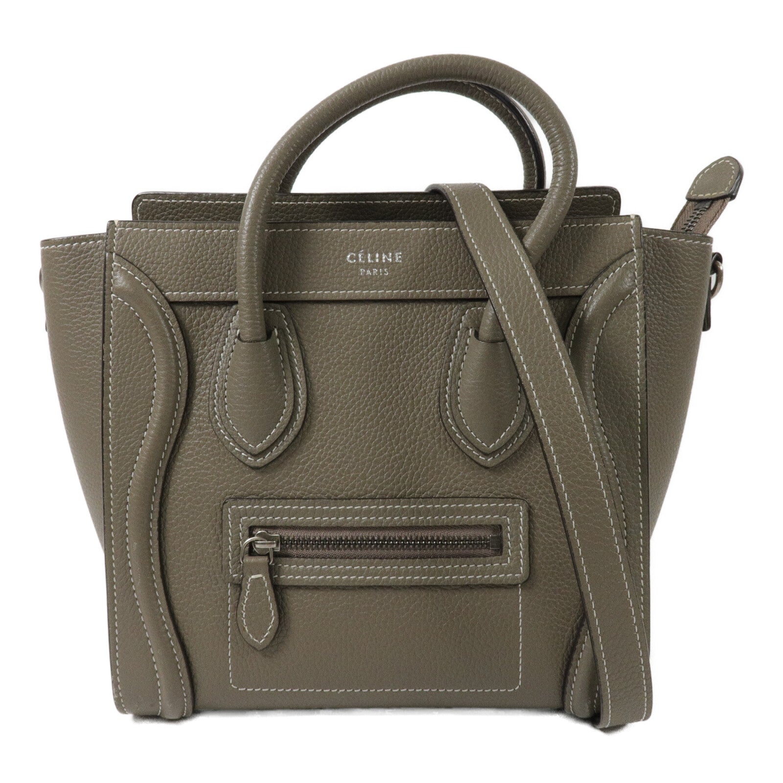 CELINE 牛皮皮革Nano Luggage手挽肩背兩用袋