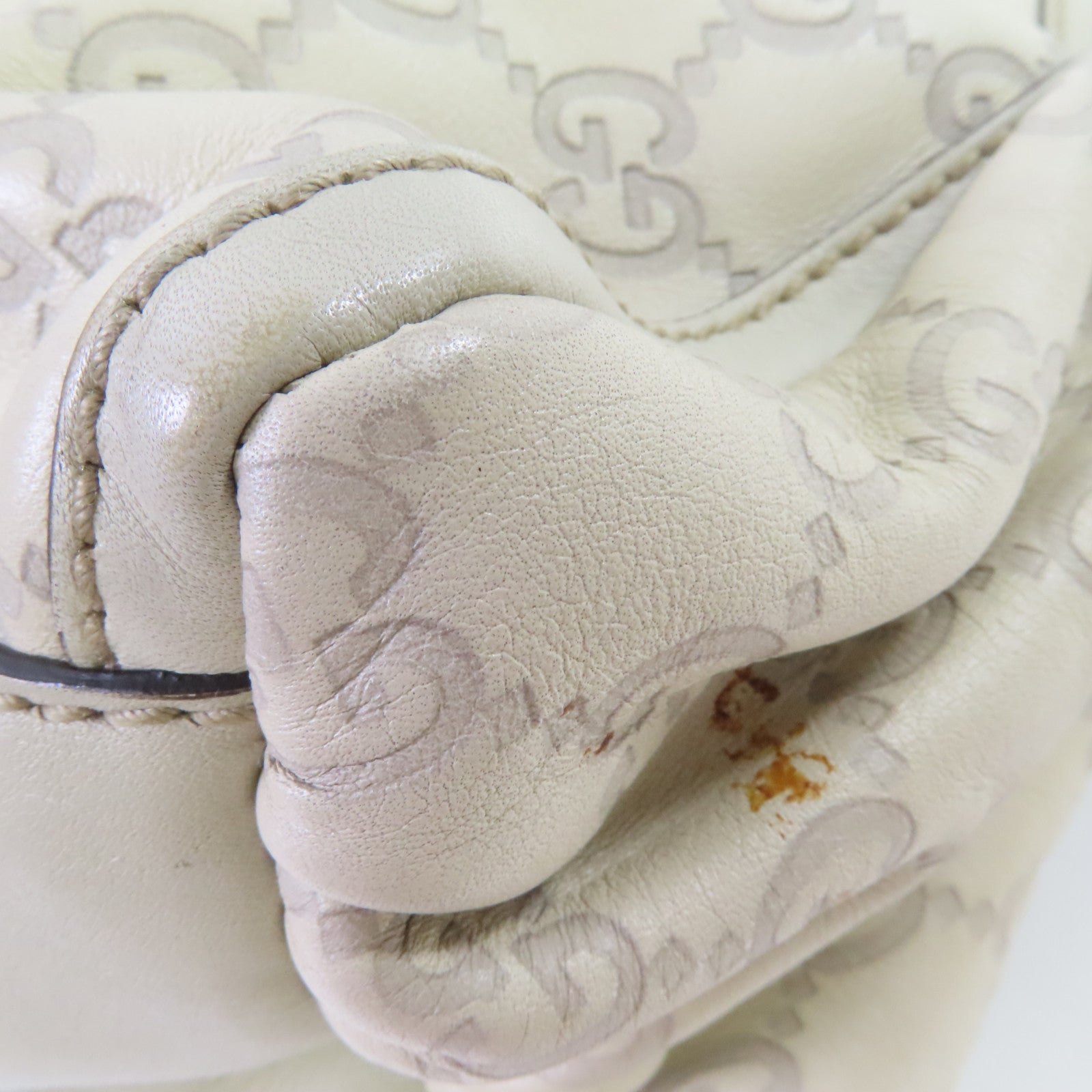 GUCCI 牛皮皮革Abbey Handbag手挽袋白色