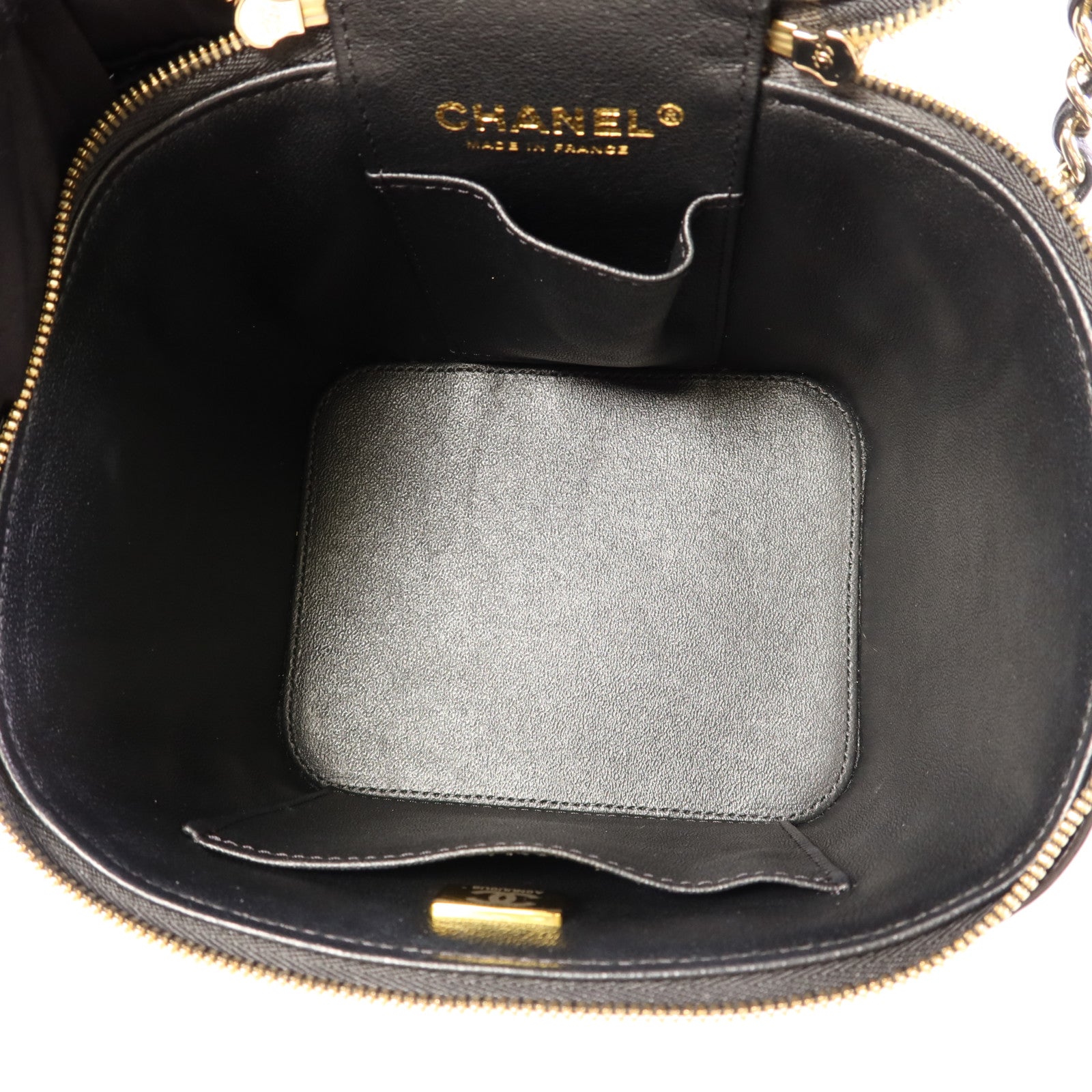 CHANEL 羊皮皮革Vanity Case金扣手挽肩背兩用袋