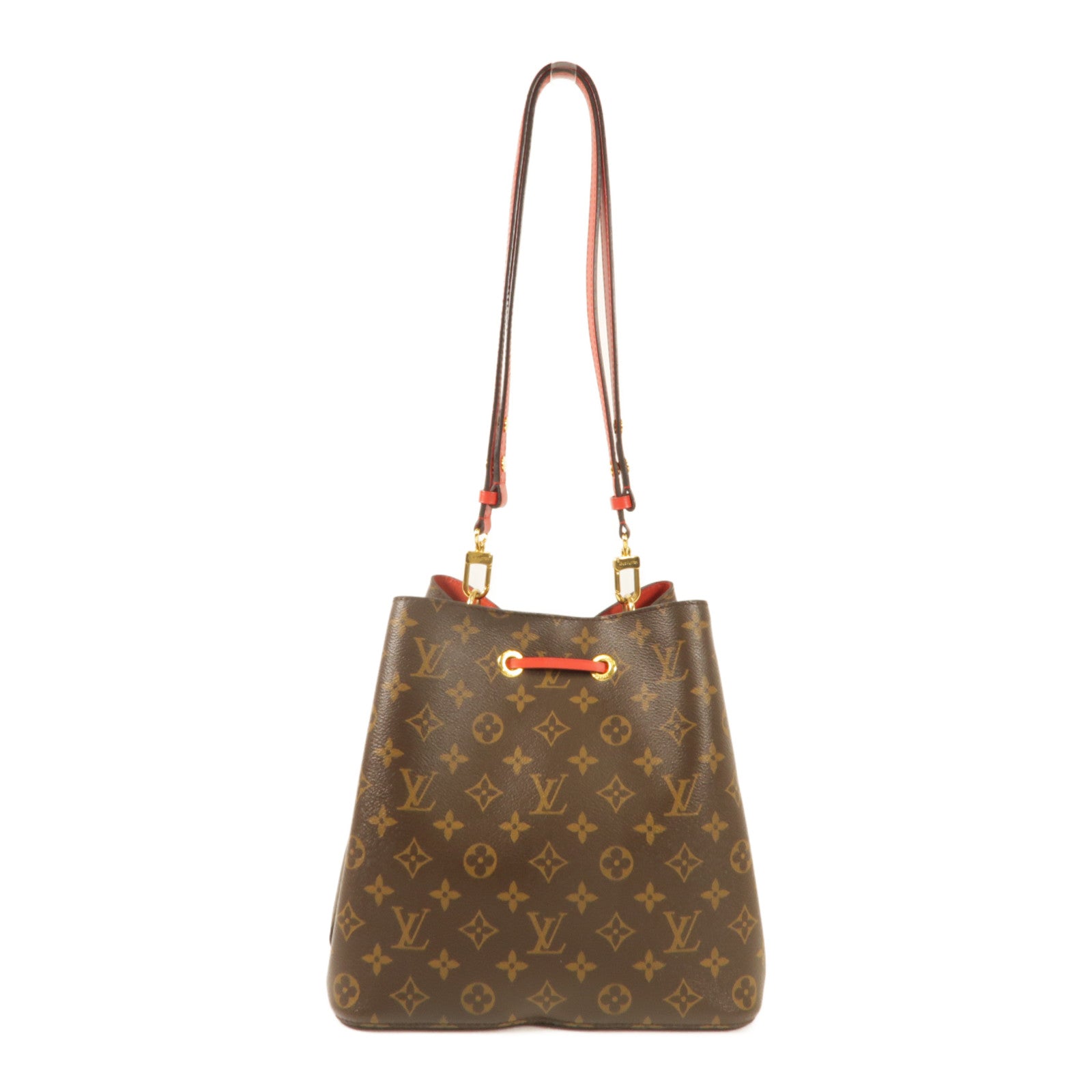 LOUIS VUITTON GHW Neo Noe Bucket Bag Shoulder Handbag M44021 Monogram Coquelicot