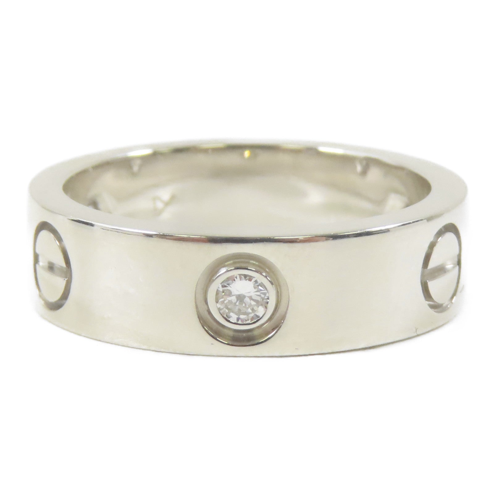 CARTIER 18K白金Love Ring 3 Diamonds鑽石戒指Cartier#54/US#6.75