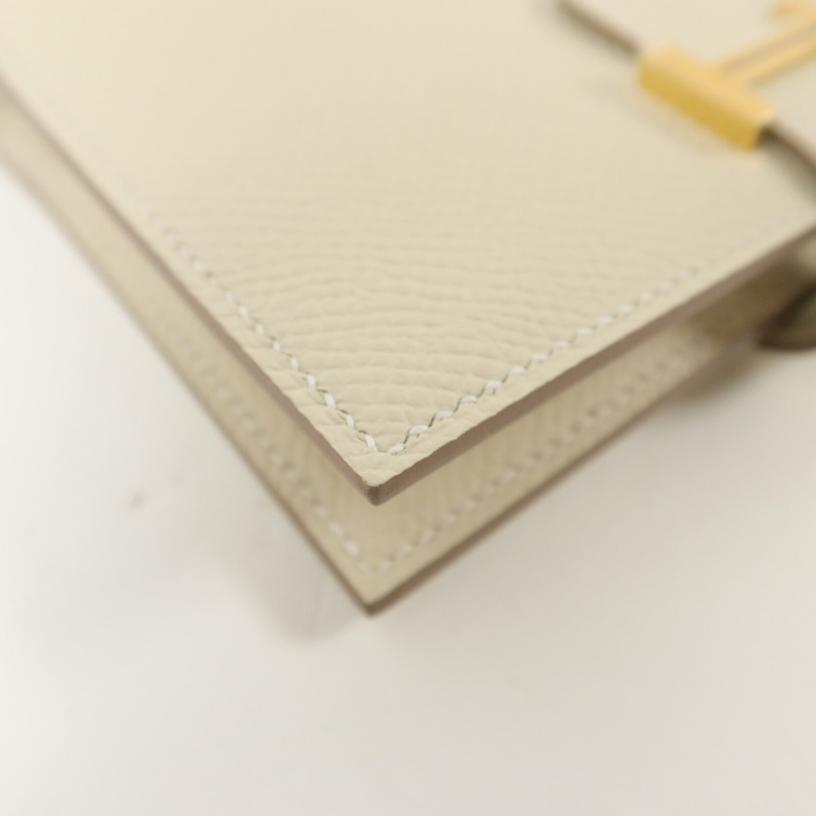 HERMES Epsom皮革Bearn Compact Wallet錢包Craie