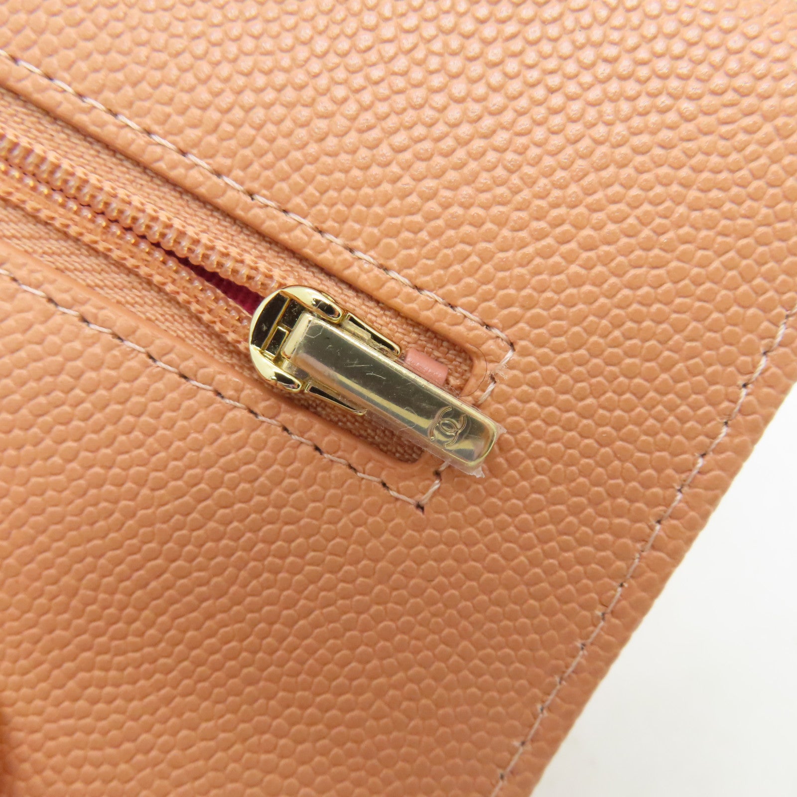 CHANEL 【清倉大減價】菱格牛皮皮革Wallet On Chain金扣鏈帶肩背袋粉紅色