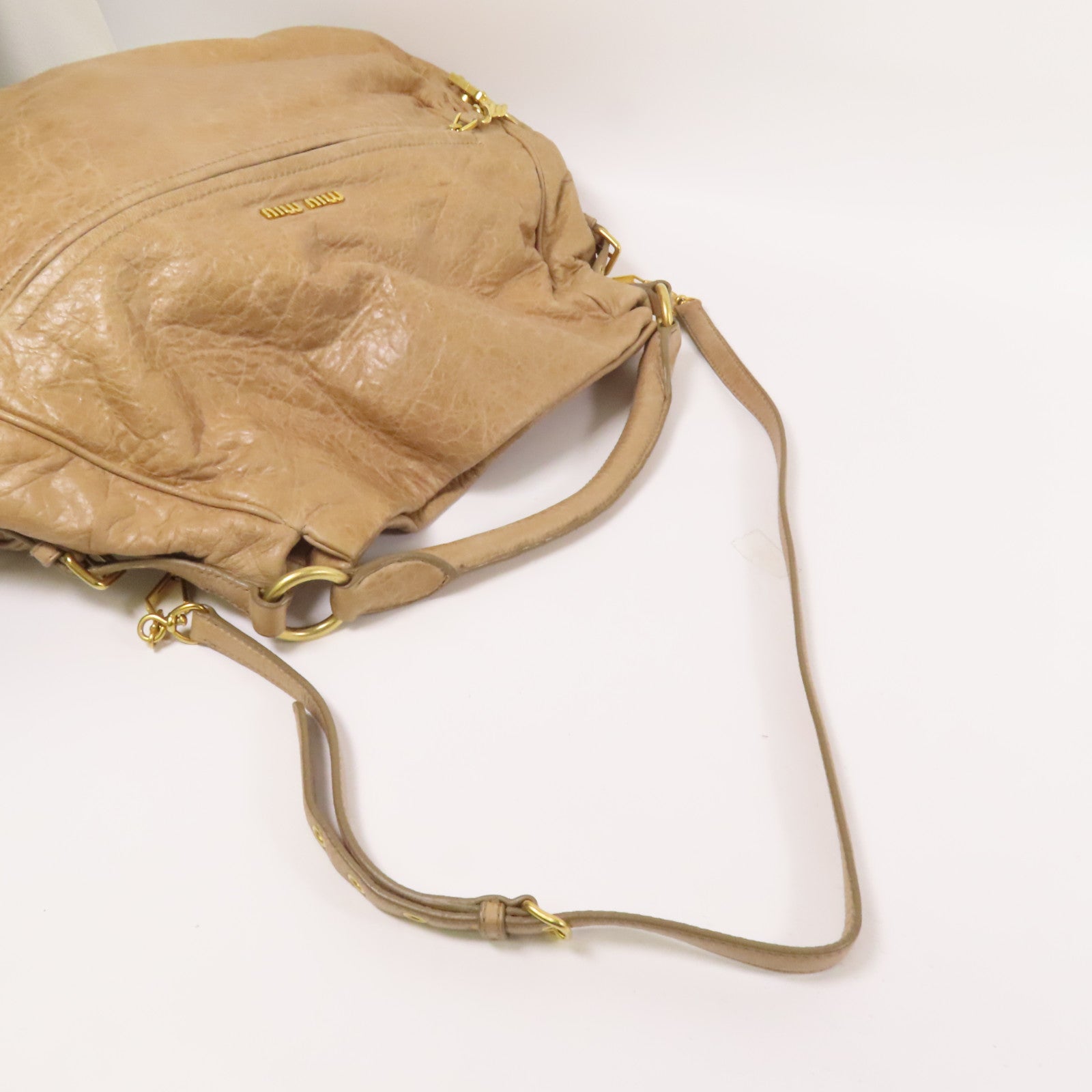 Miu Miu 牛皮皮革2way Shoulder Bag金扣手挽肩背兩用袋