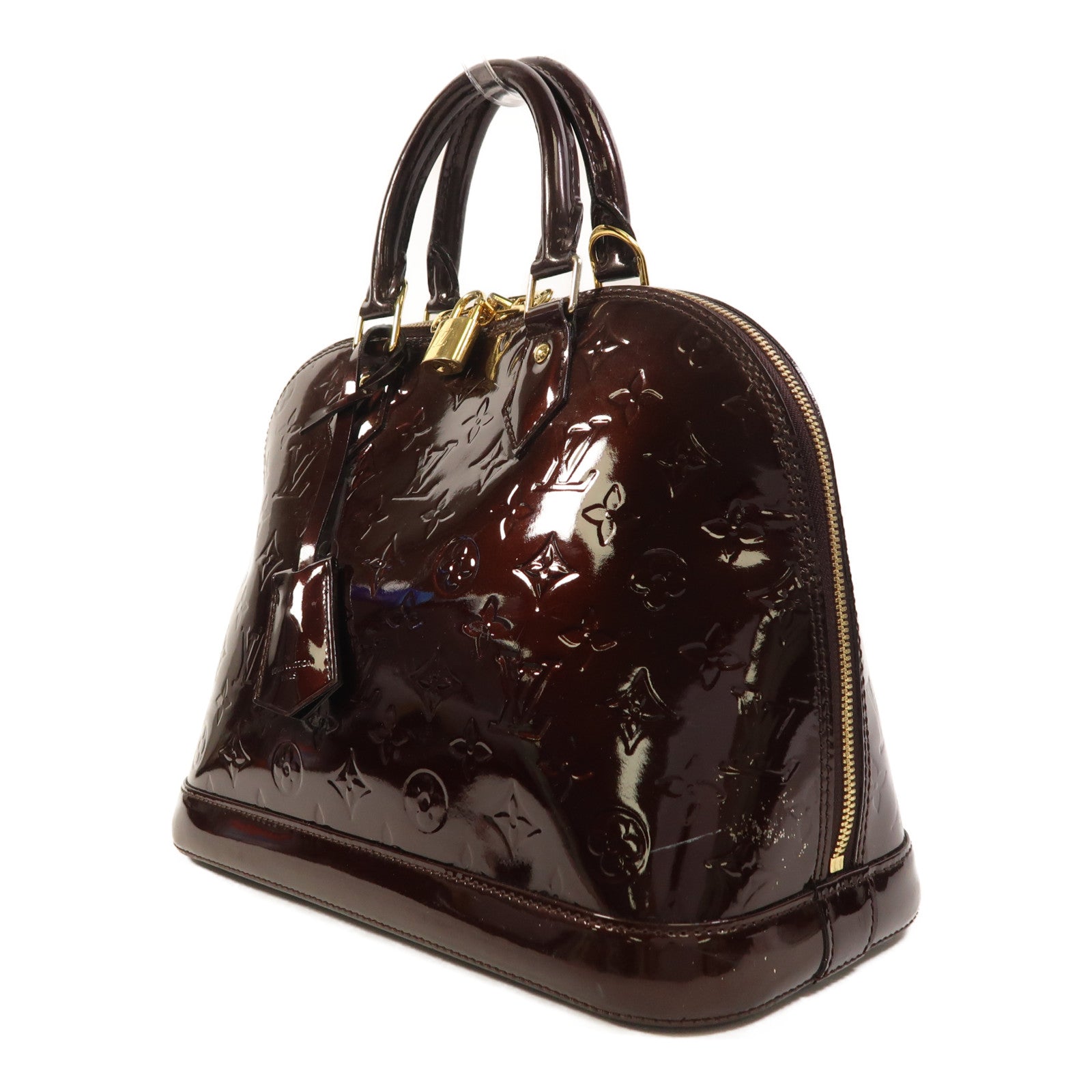 LOUIS VUITTON Monogram Vernis Alma PM金扣手挽袋