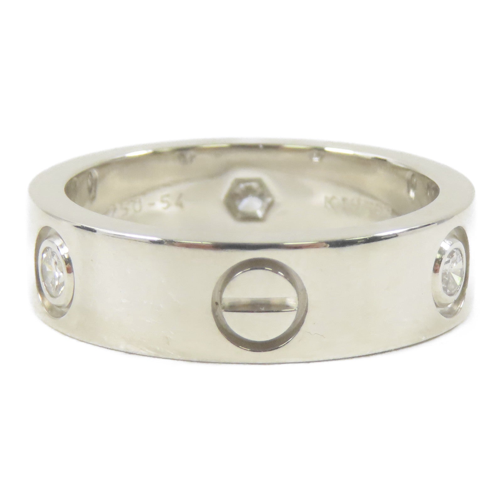 CARTIER 18K白金Love Ring 3 Diamonds鑽石戒指Cartier#54/US#6.75