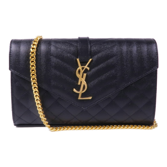 SAINT LAURENT 牛皮皮革Envelope Small金扣鏈帶肩背袋