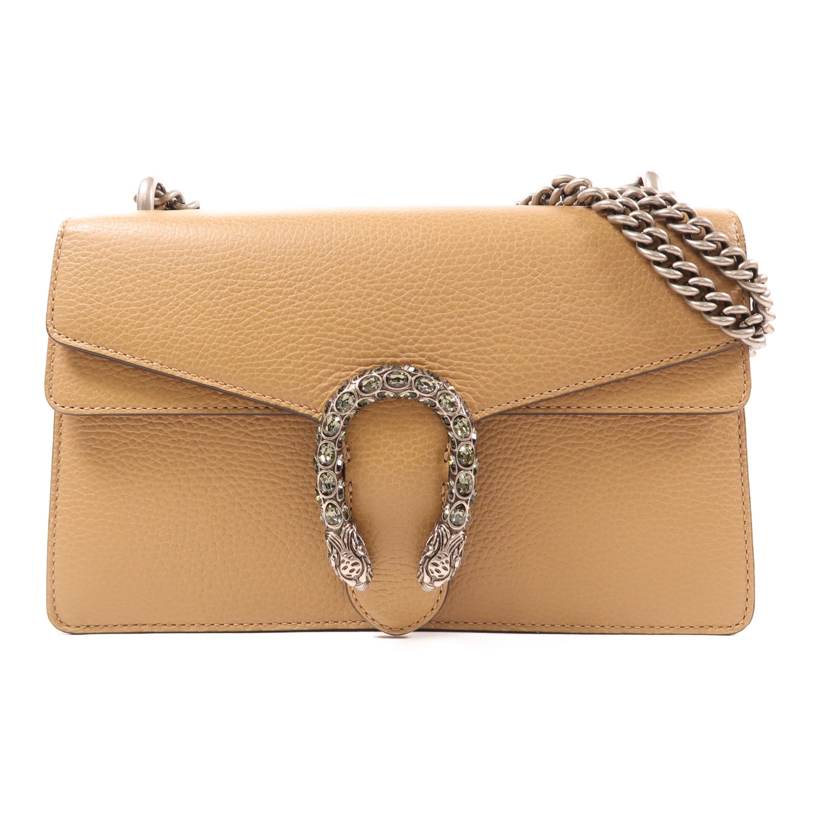 GUCCI 牛皮皮革Dionysus銀扣鏈帶肩背袋