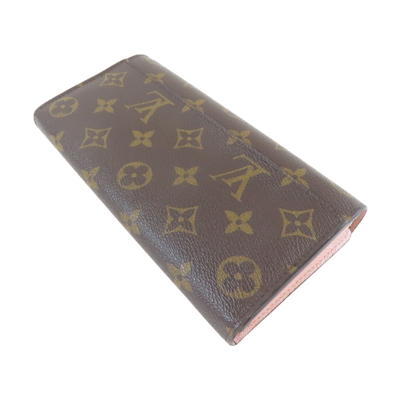 LOUIS VUITTON Monogram Wallet金扣啪鈕長錢包啡色