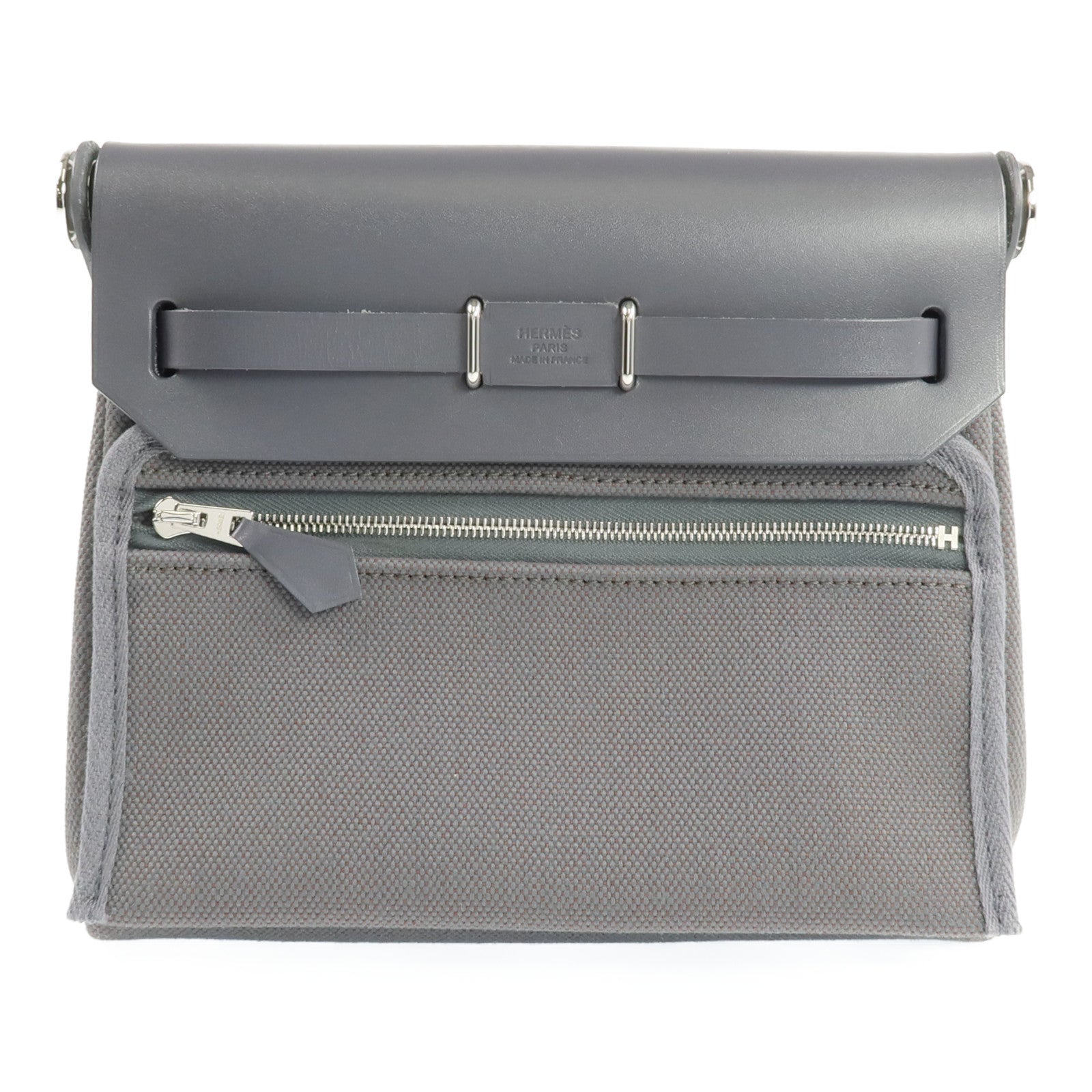 HERMES Vache Hunter皮革Mini Herbag銀扣肩背包