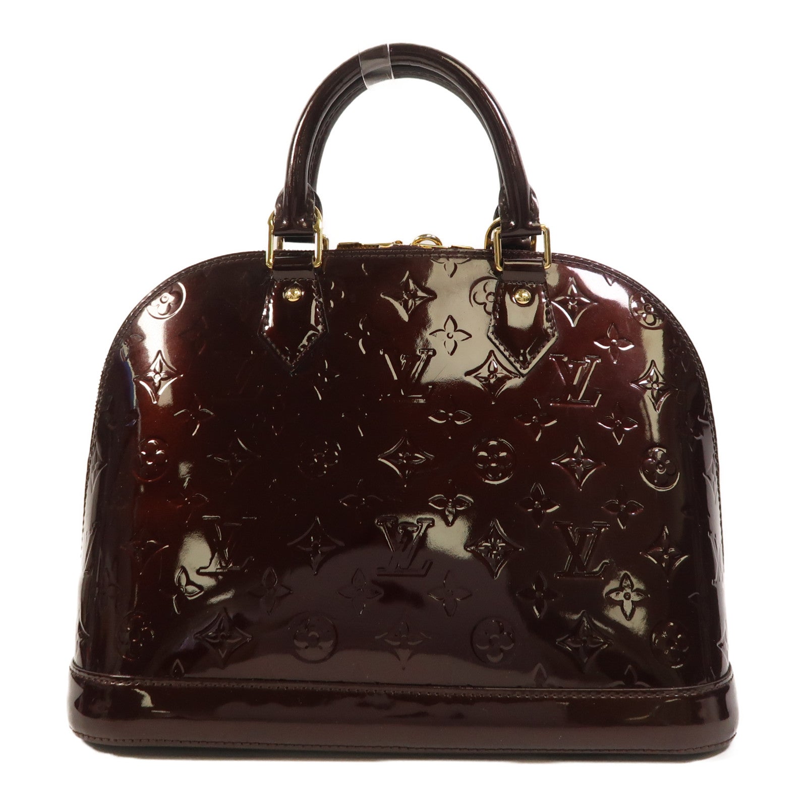 LOUIS VUITTON Monogram Vernis Alma PM金扣手挽袋
