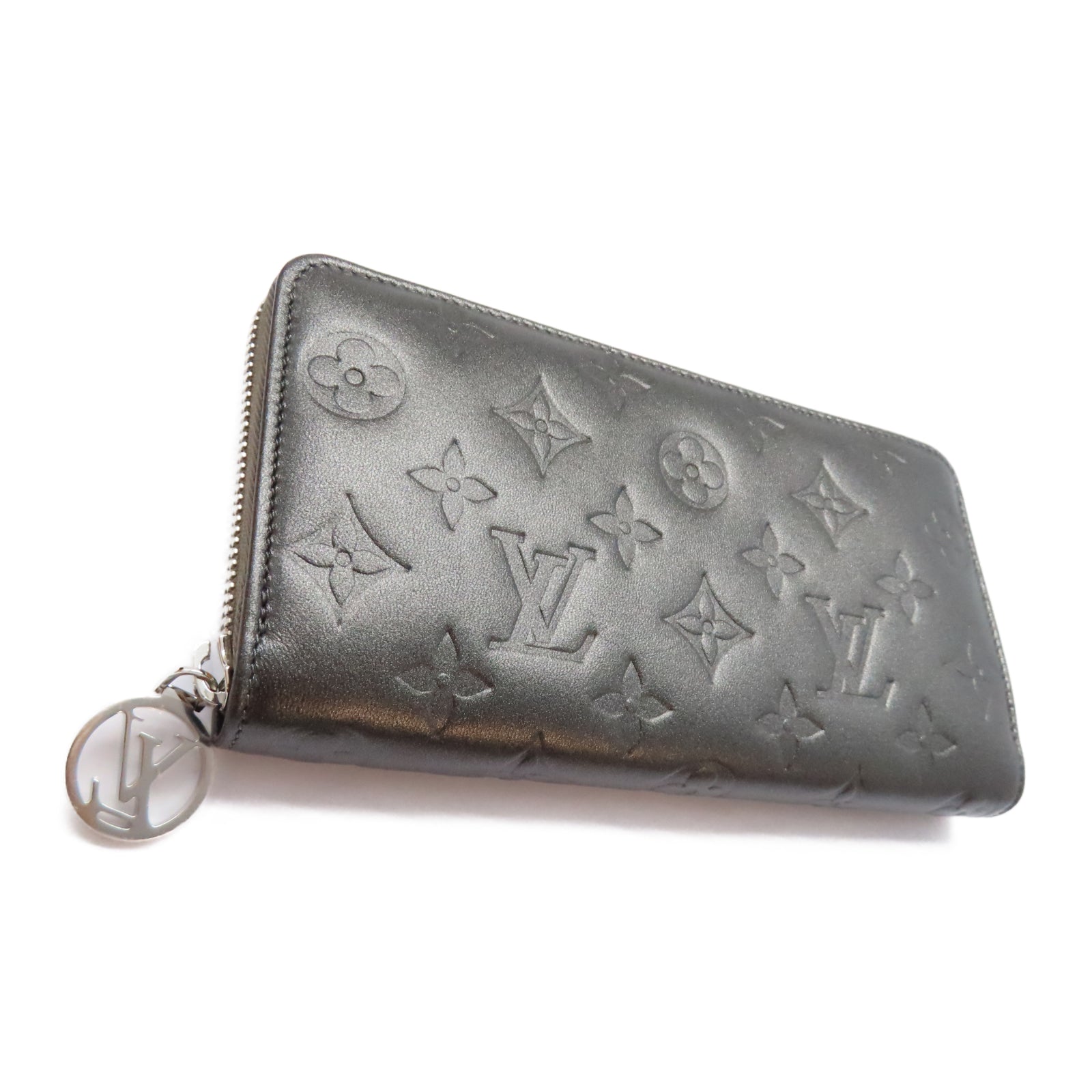 LOUIS VUITTON Monogram Long Wallet銀扣長錢包灰色