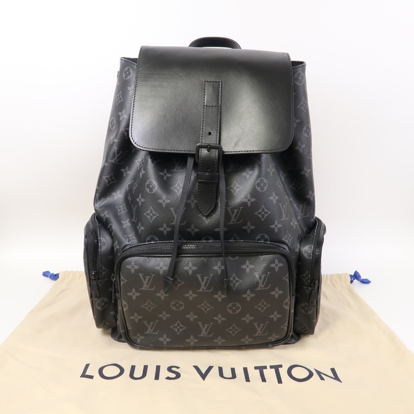 LOUIS VUITTON 【激減優惠】Monogram Eclipse Trio Backpack黑扣背包黑色
