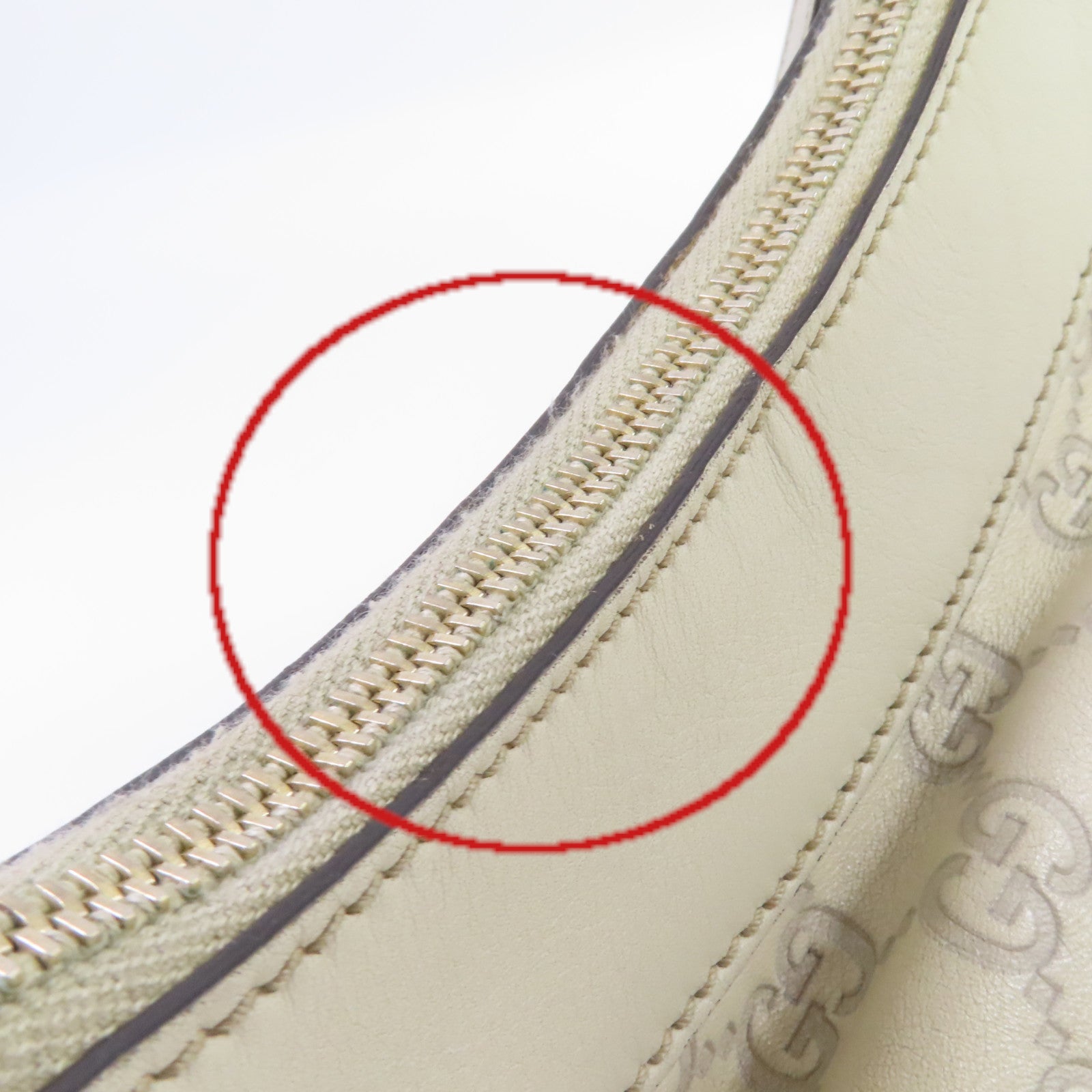 GUCCI 牛皮皮革Abbey Handbag手挽袋白色