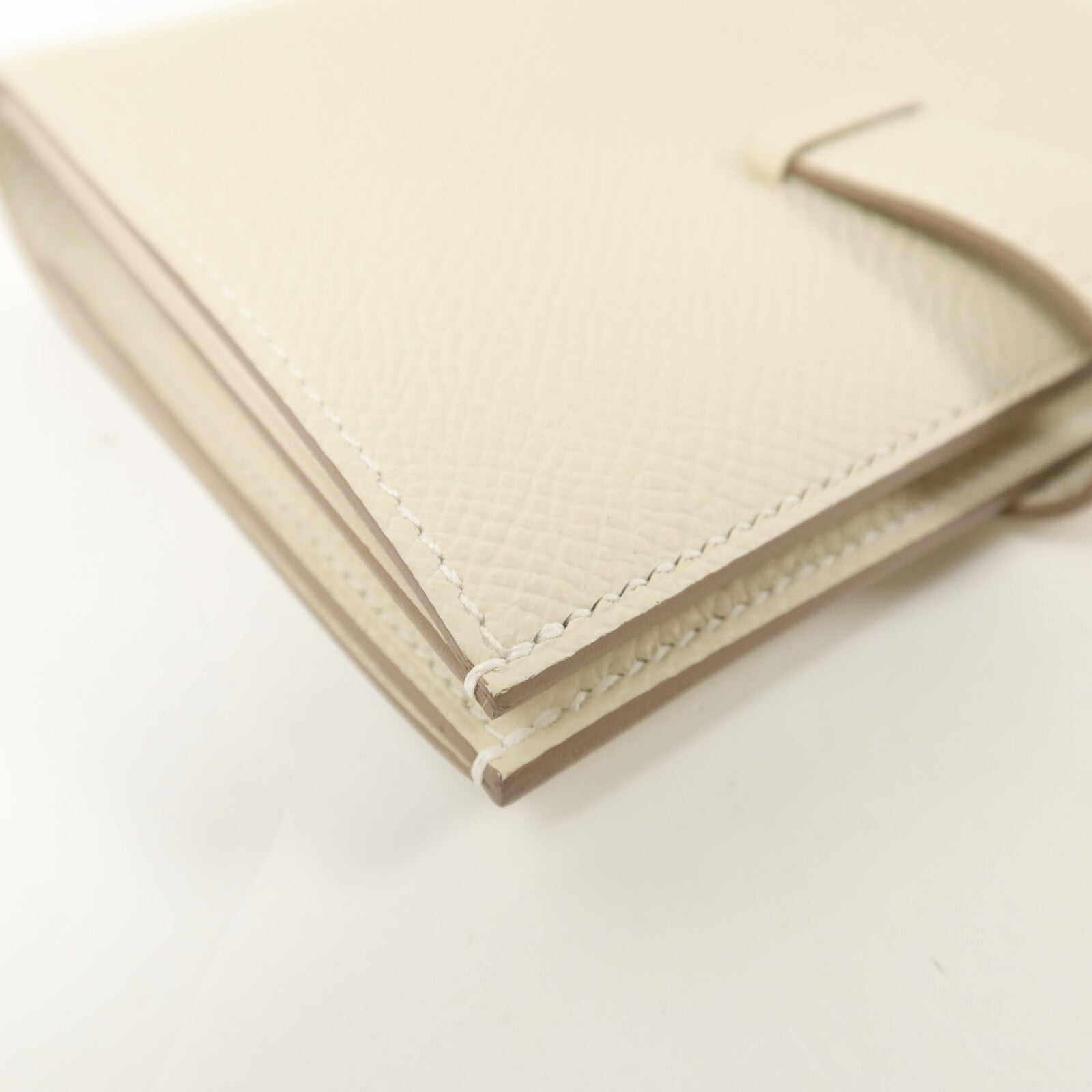 HERMES Epsom皮革Bearn Compact Wallet錢包Craie