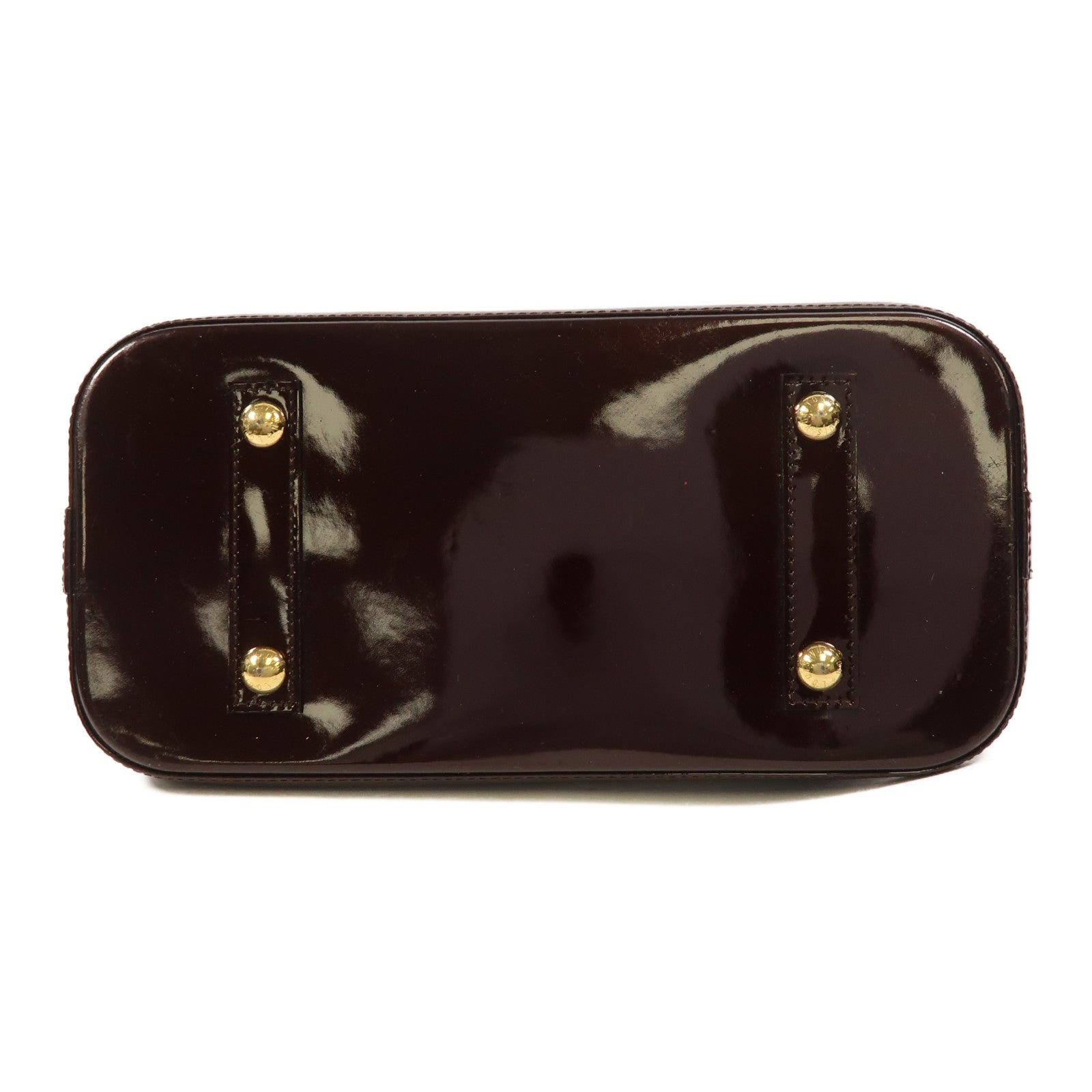 LOUIS VUITTON Monogram Vernis Alma PM金扣手挽袋