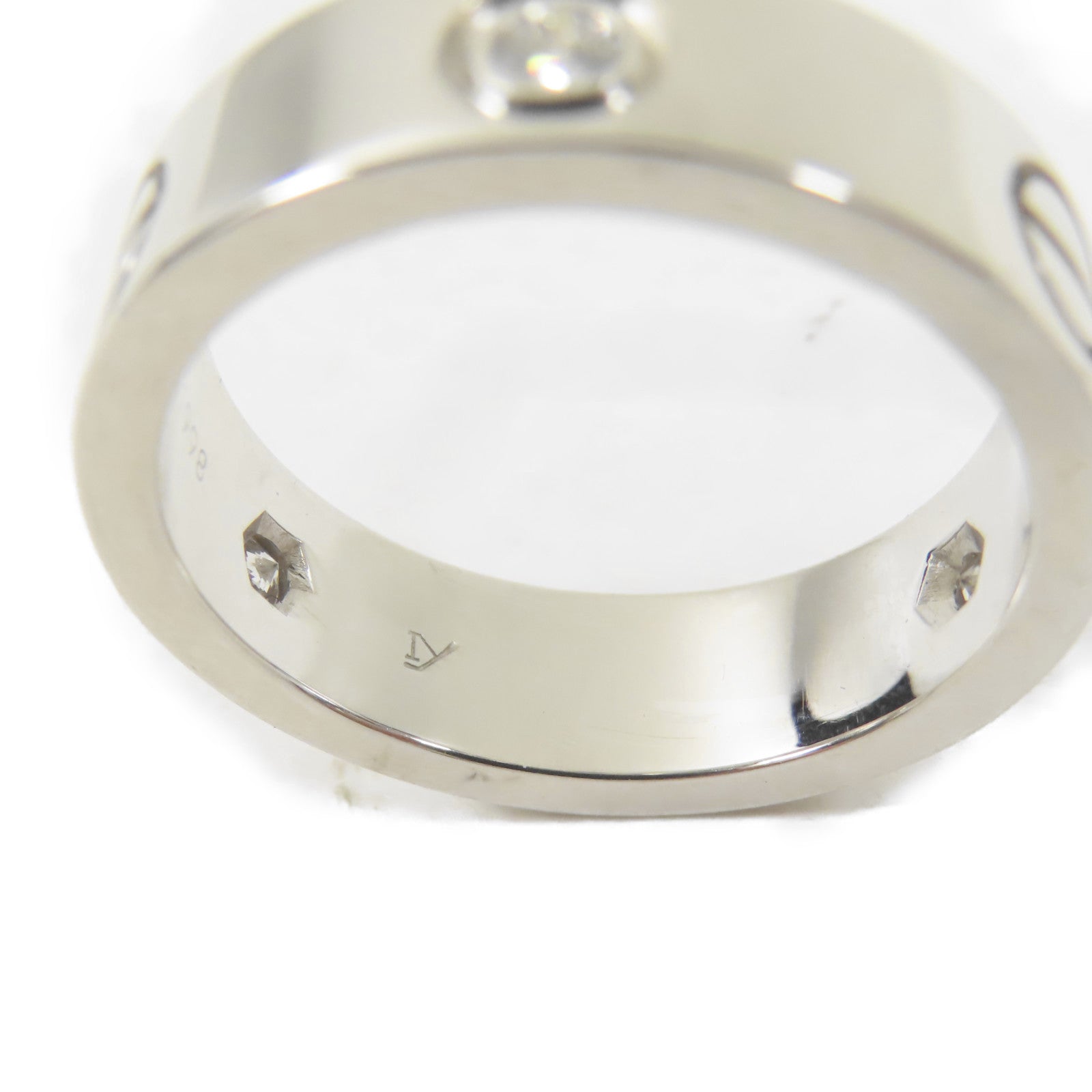 CARTIER 18K白金Love Ring 3 Diamonds鑽石戒指Cartier#54/US#6.75