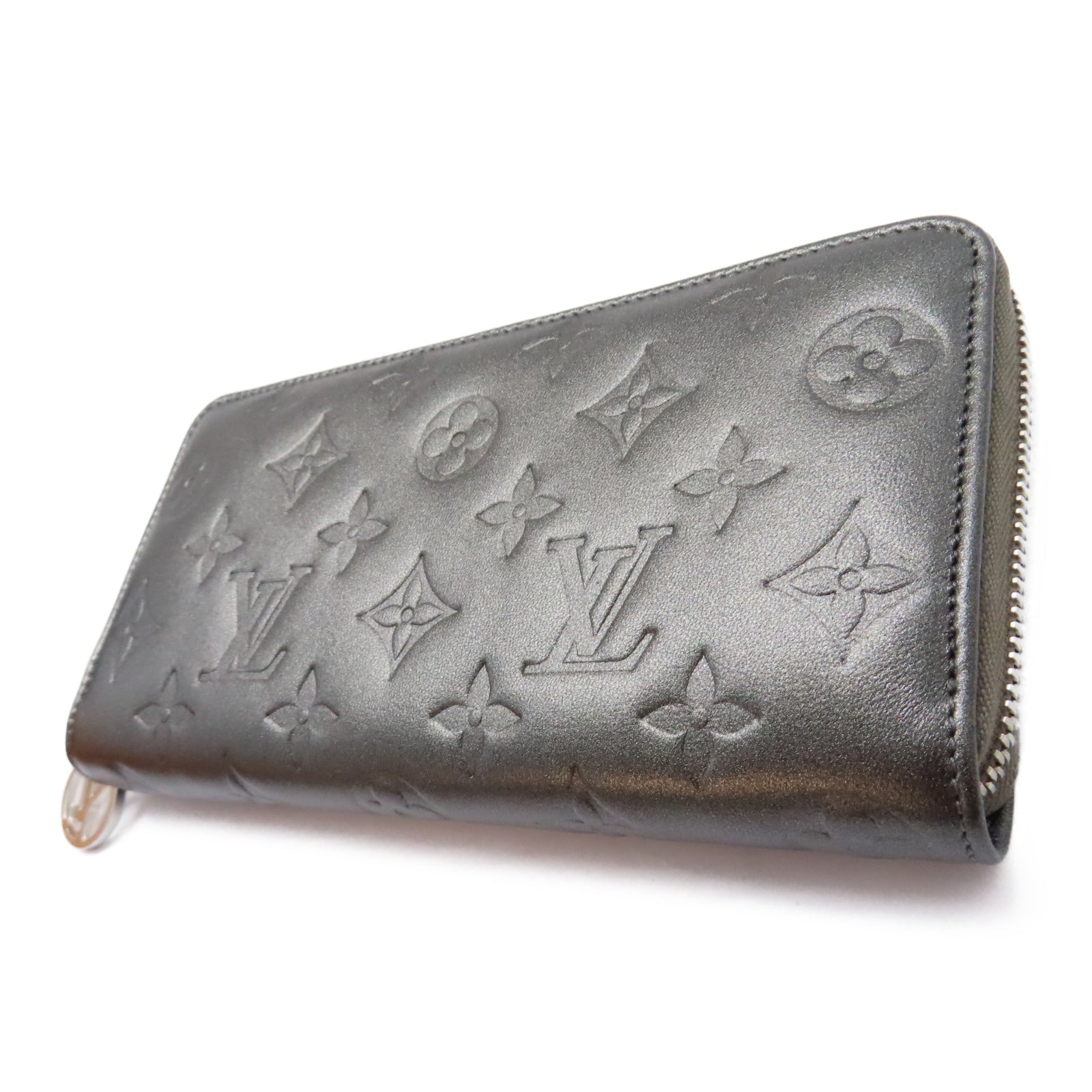 LOUIS VUITTON Monogram Long Wallet銀扣長錢包灰色