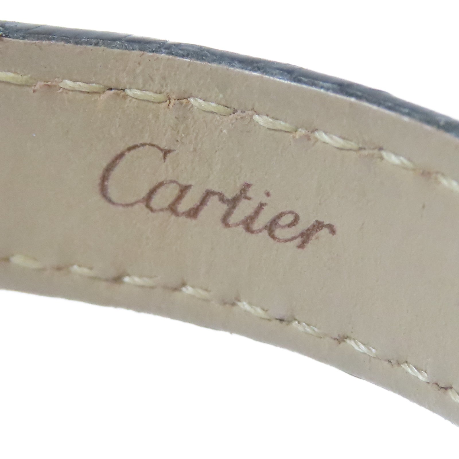 CARTIER Baignoire 18K黃金石英機芯手錶白色