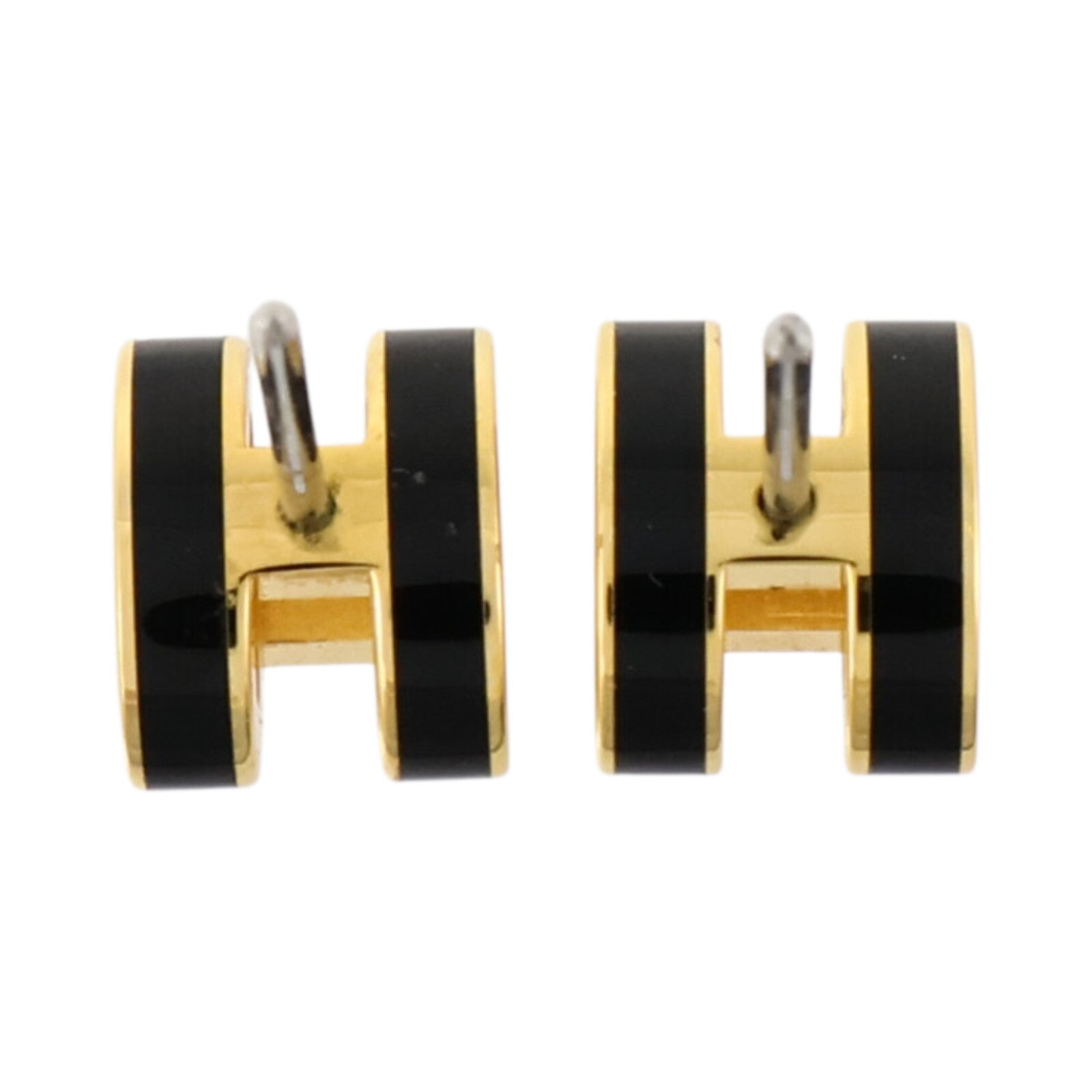 HERMES 金屬/琺瑯Mini Pop H耳環Black