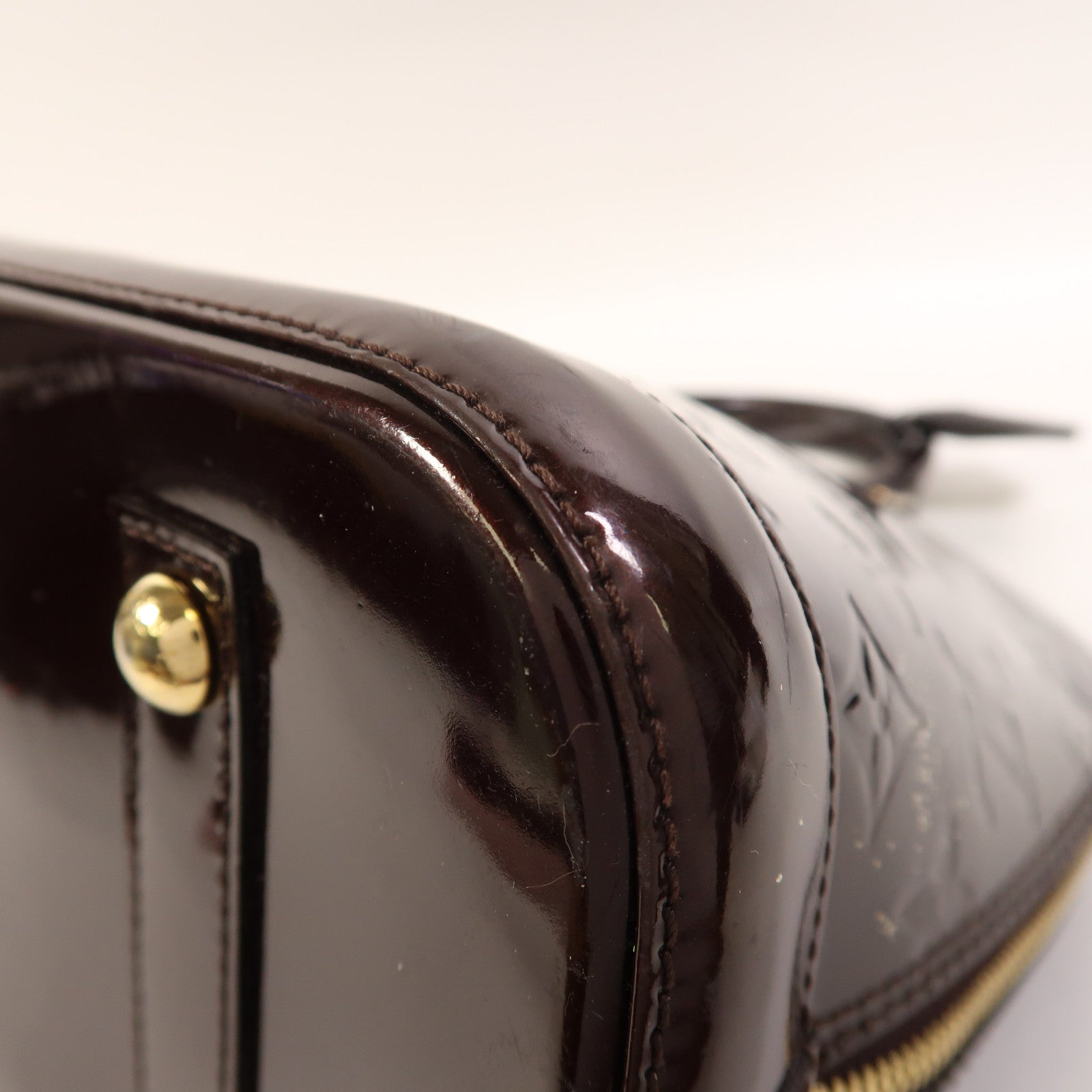 LOUIS VUITTON Monogram Vernis Alma PM金扣手挽袋