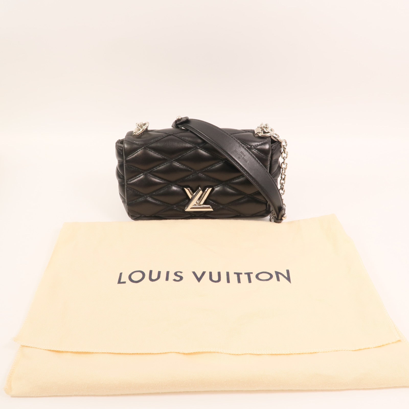 LOUIS VUITTON Malletage Go-14 PM銀扣鏈帶肩背袋