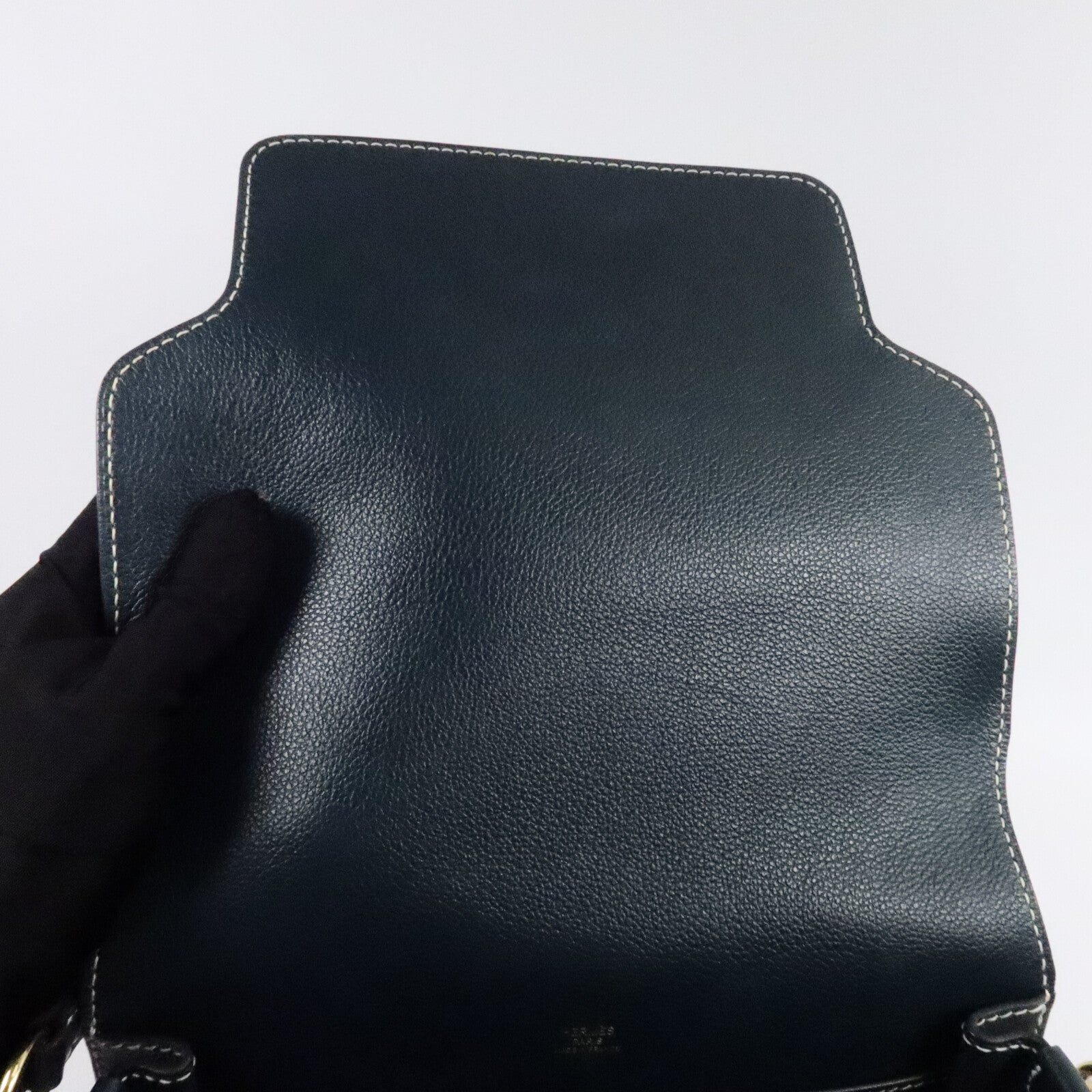 HERMES Evercolor皮革Roulis 23肩背袋Vert Cypres