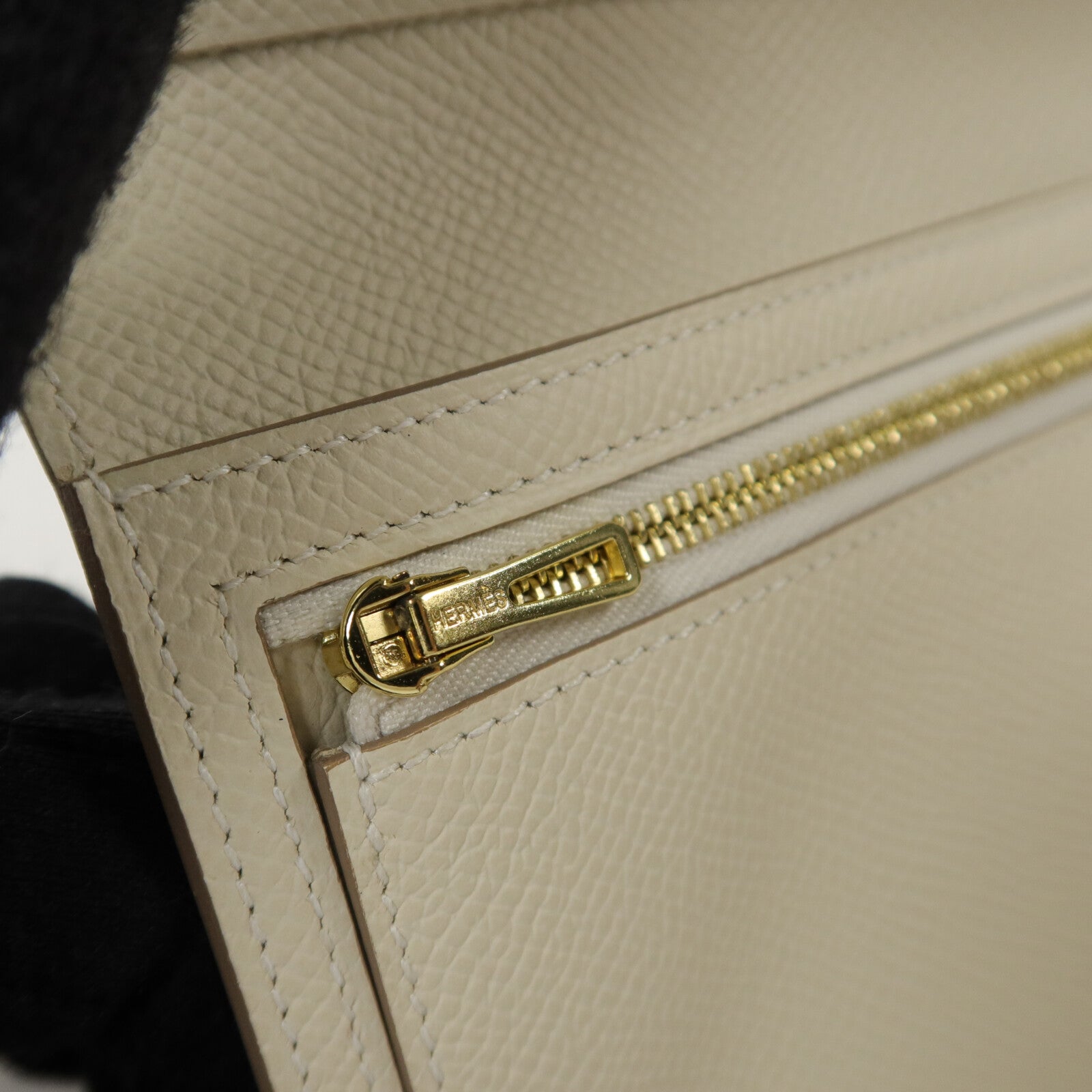 HERMES Epsom皮革Bearn Compact Wallet錢包Craie
