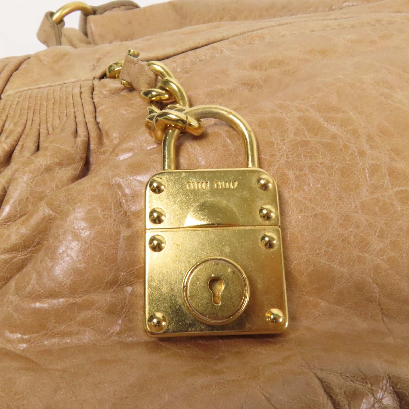 Miu Miu 牛皮皮革2way Shoulder Bag金扣手挽肩背兩用袋