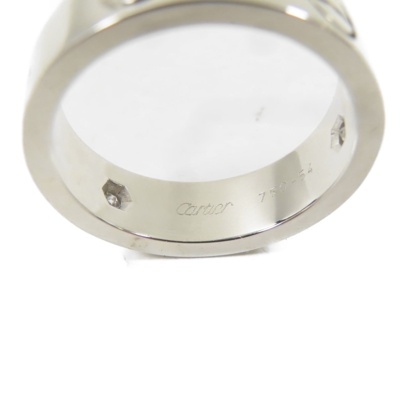 CARTIER 18K白金Love Ring 3 Diamonds鑽石戒指Cartier#54/US#6.75