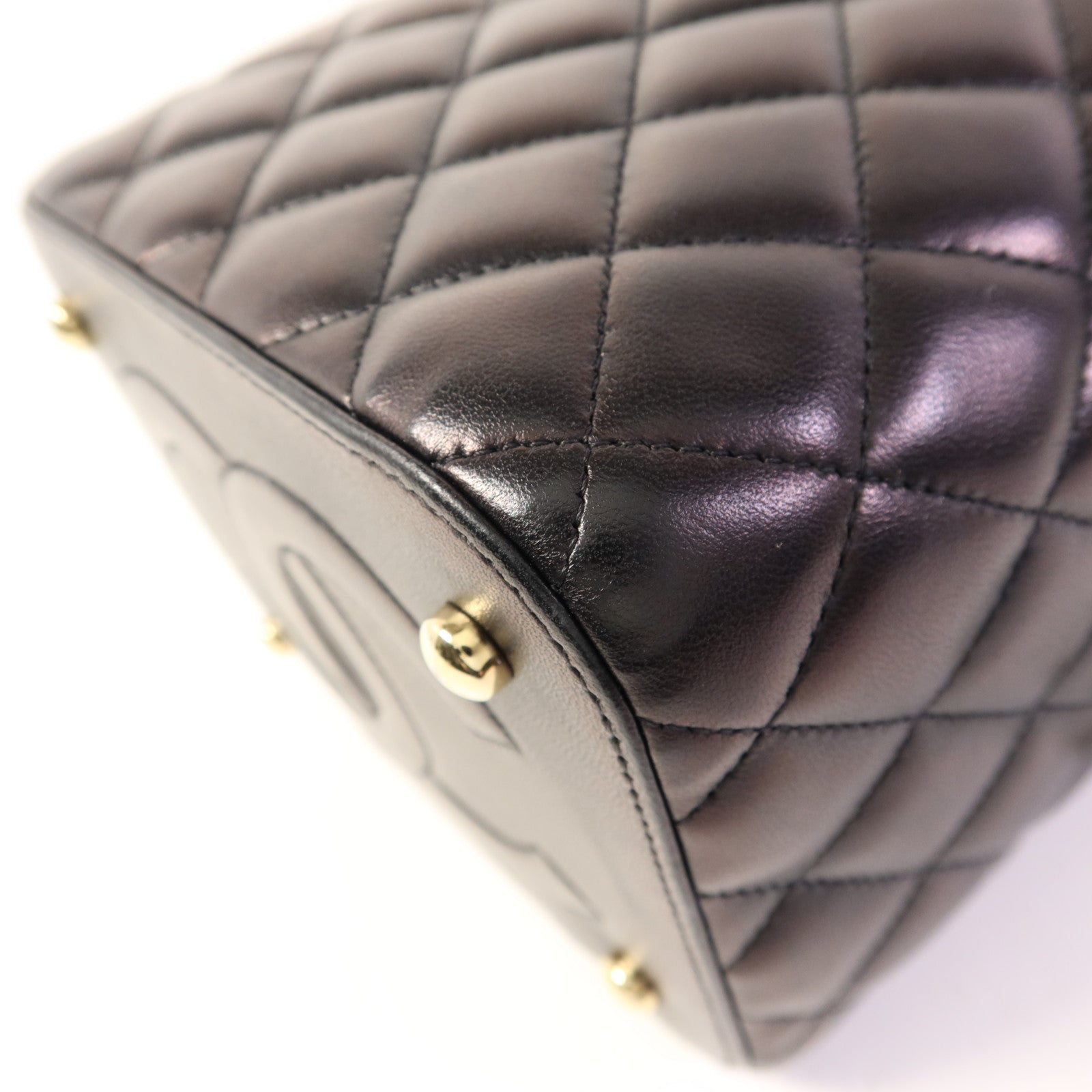 CHANEL 羊皮皮革Vanity Case金扣手挽肩背兩用袋