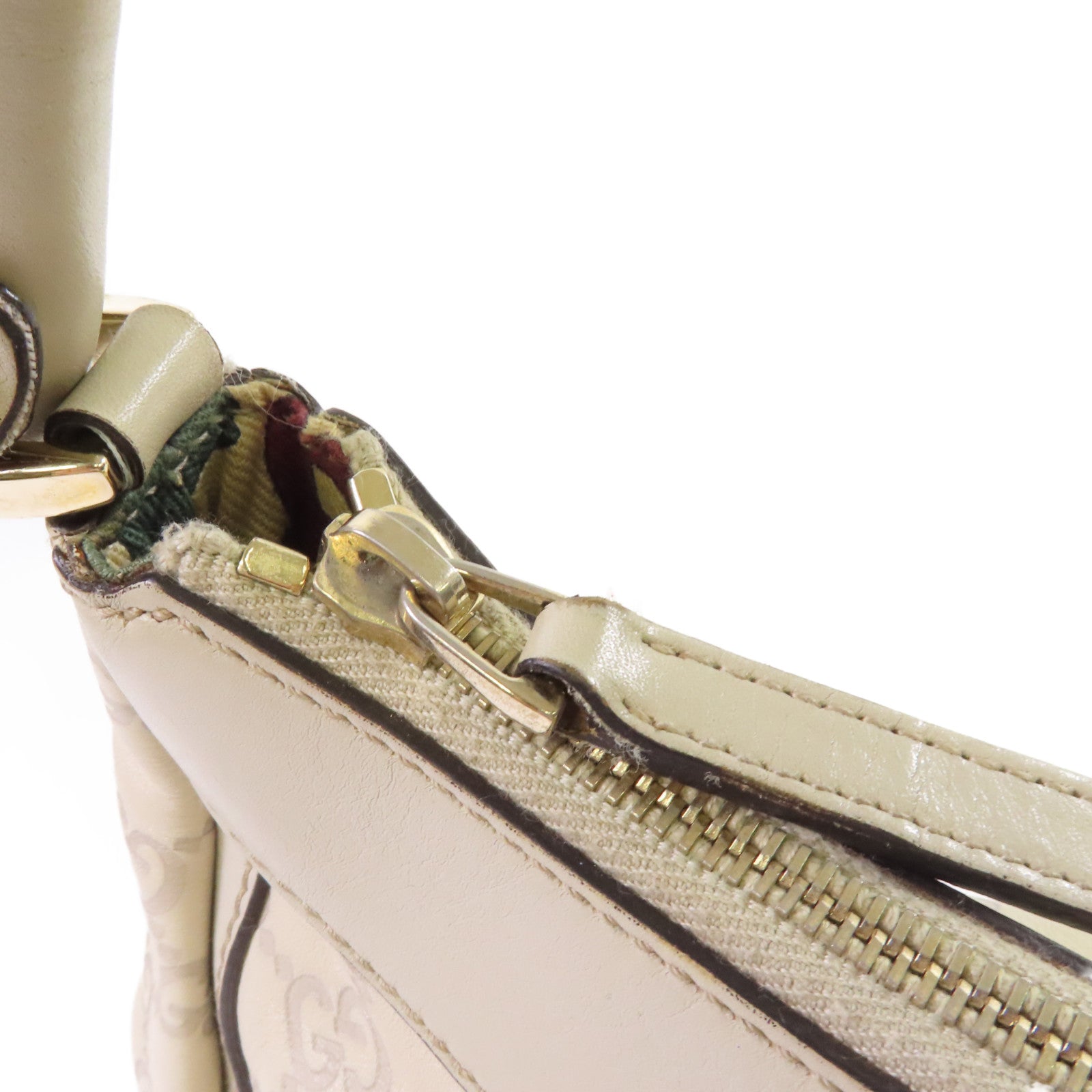 GUCCI 牛皮皮革Abbey Handbag手挽袋白色