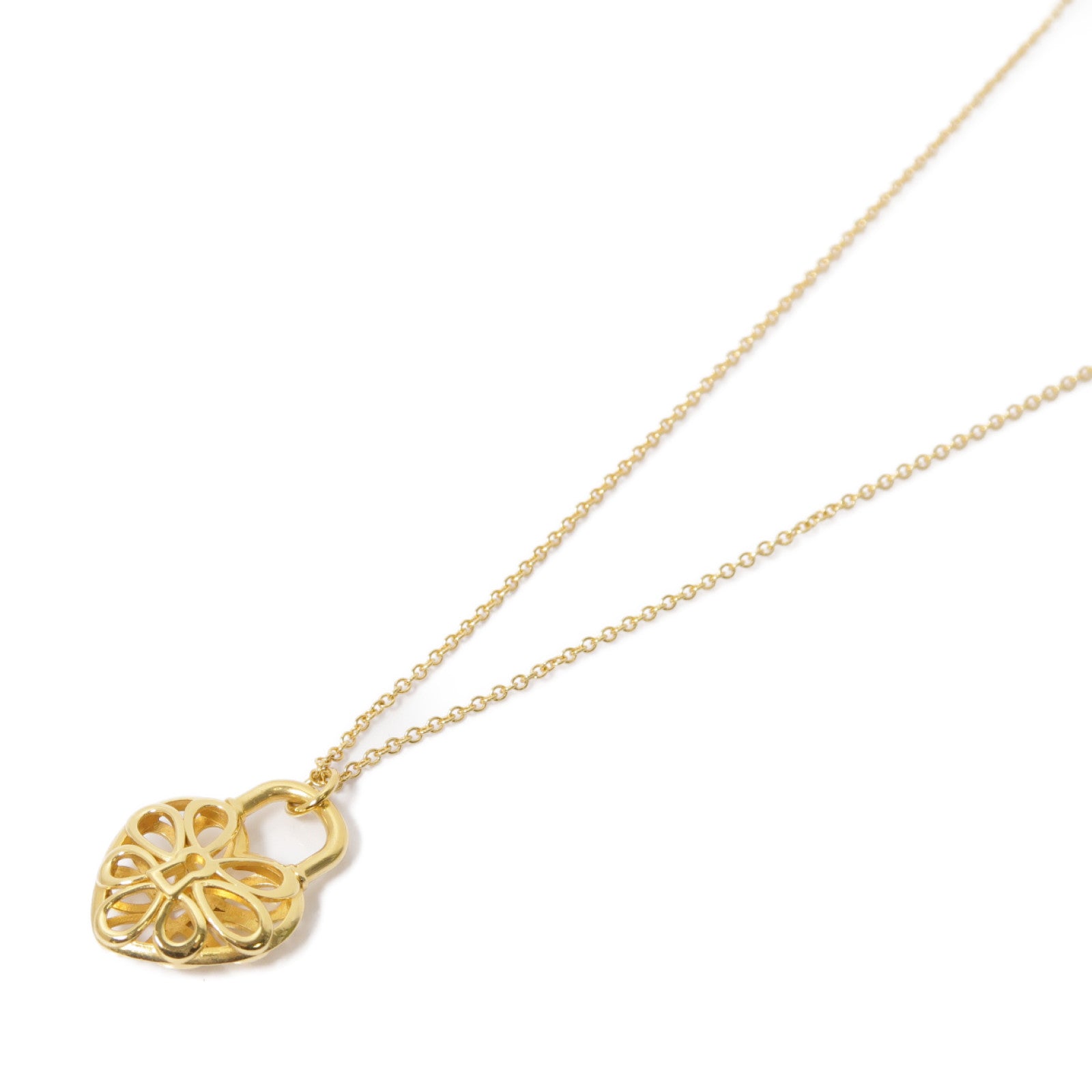 TIFFANY＆CO 18K黃金HeartLock Necklace項鍊