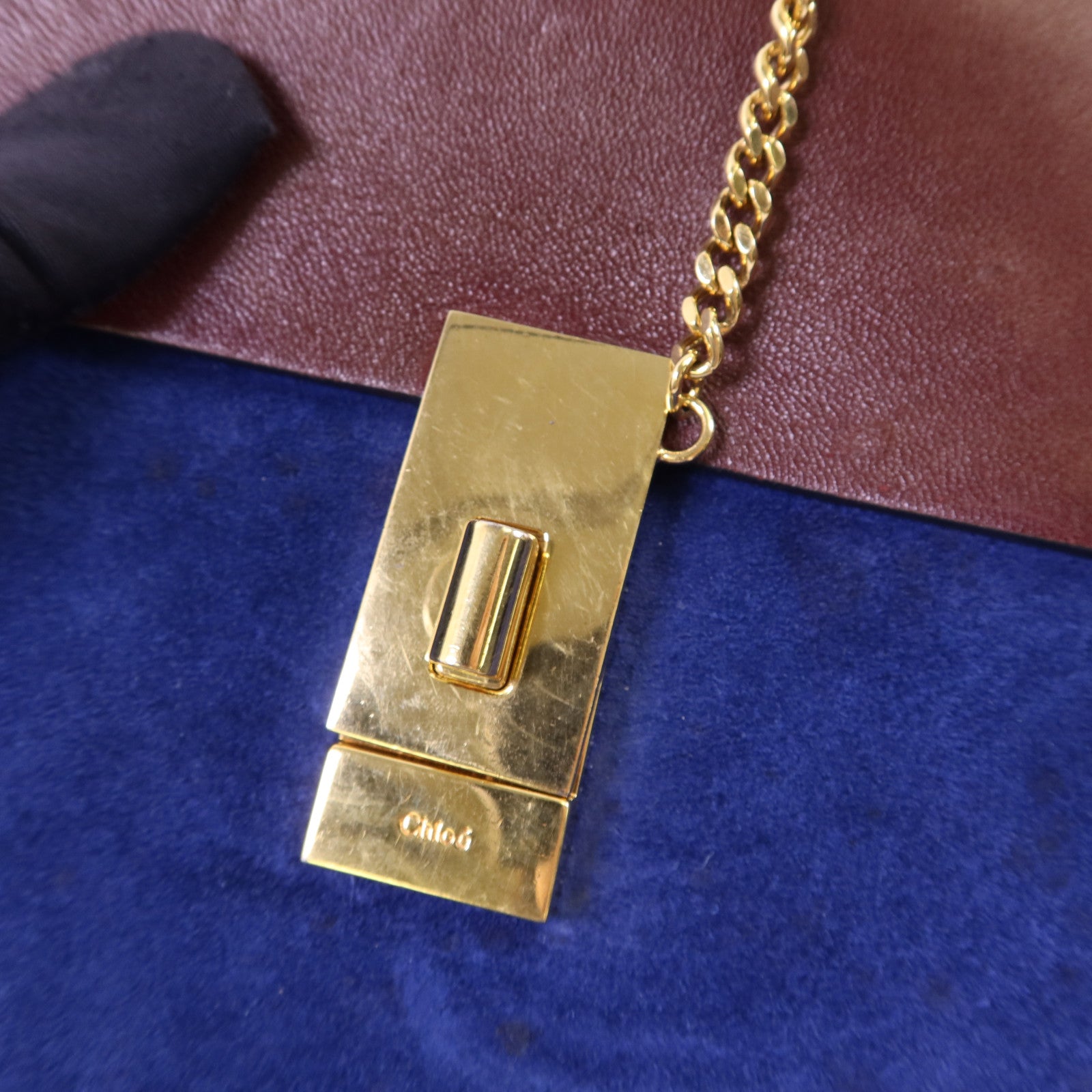 Chloe 【激減優惠】牛皮皮革/麂皮皮革Drew Shoulder Bag金扣鏈帶肩背袋
