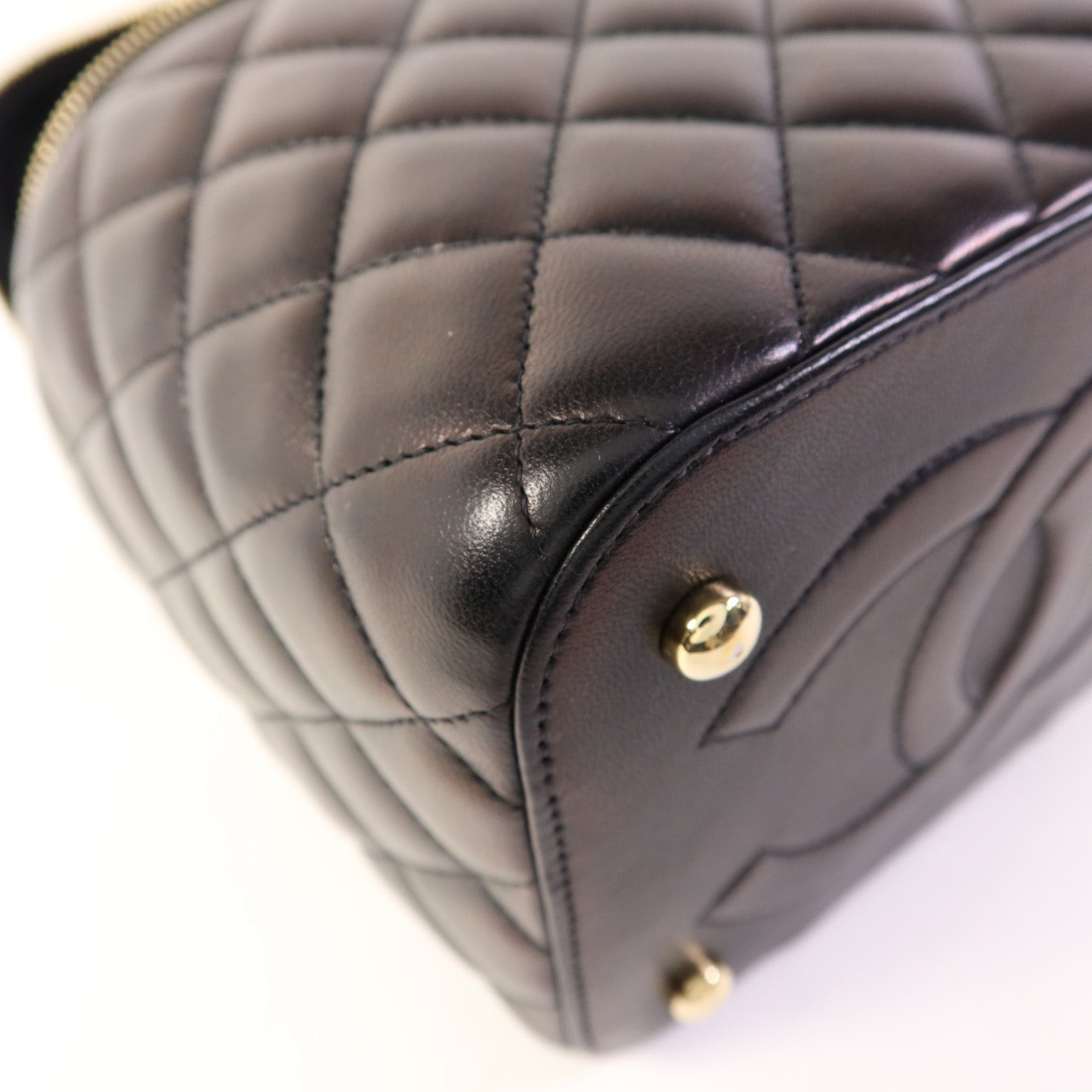 CHANEL 羊皮皮革Vanity Case金扣手挽肩背兩用袋