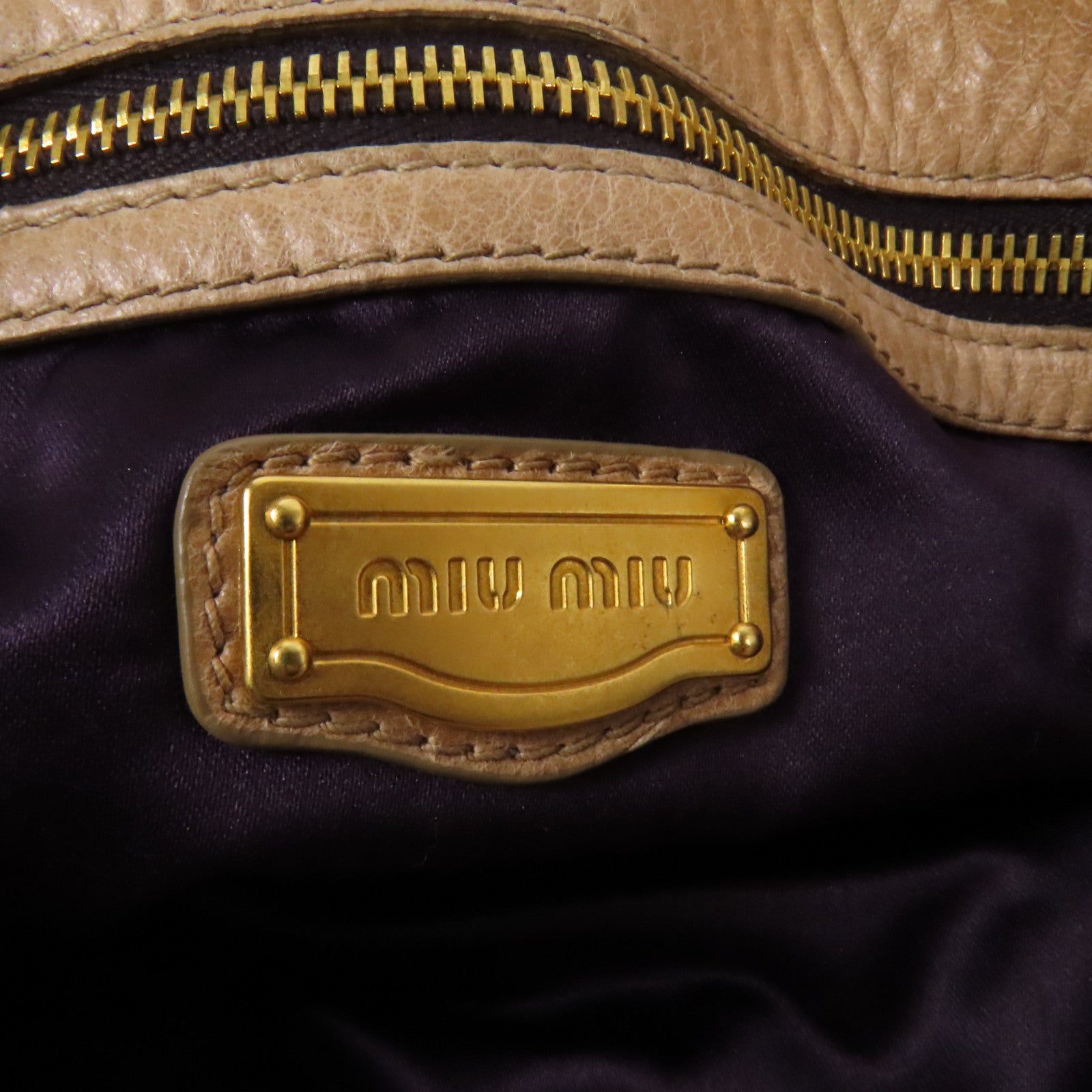 Miu Miu 牛皮皮革2way Shoulder Bag金扣手挽肩背兩用袋