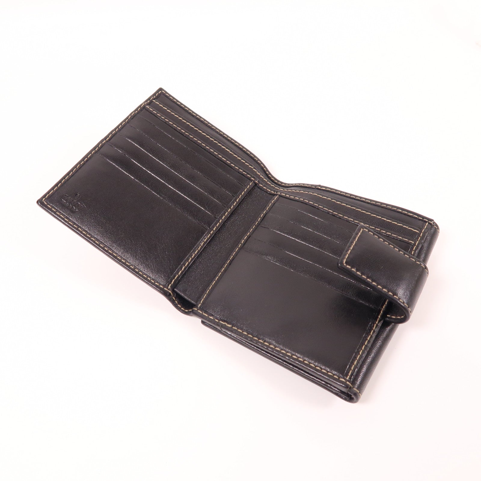 GUCCI 【激減優惠】牛皮皮革Wallet銀扣錢包